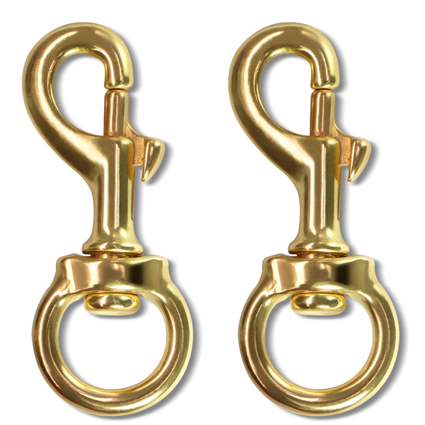 Anley Flag Accessory - 1 Pair Brass Swivel Snap Hook - Heavy Duty Flag Pole Halyard Rope Attachment Clip - For Tough Weather Conditions - 3.3 Inch - Two Hook Per Pack Gold 2 Pack