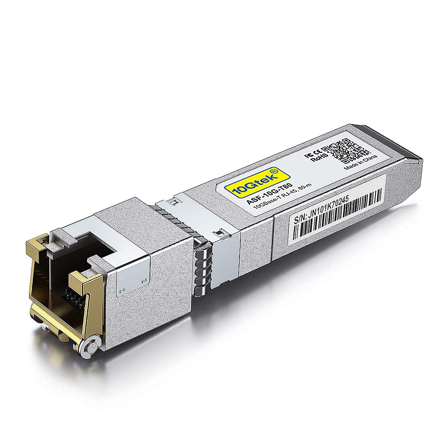 10Gtek 80-Meter 10GBase-T SFP+ to RJ45 Transceiver, RJ45 to SFP+ Copper Ethernet CAT.6a Module, Compatible for Cisco SFP-10G-T-80, Ubiquiti UniFi, Mikrotik, Netgear AXM766, D-Link 10GBase-T: 80m 1