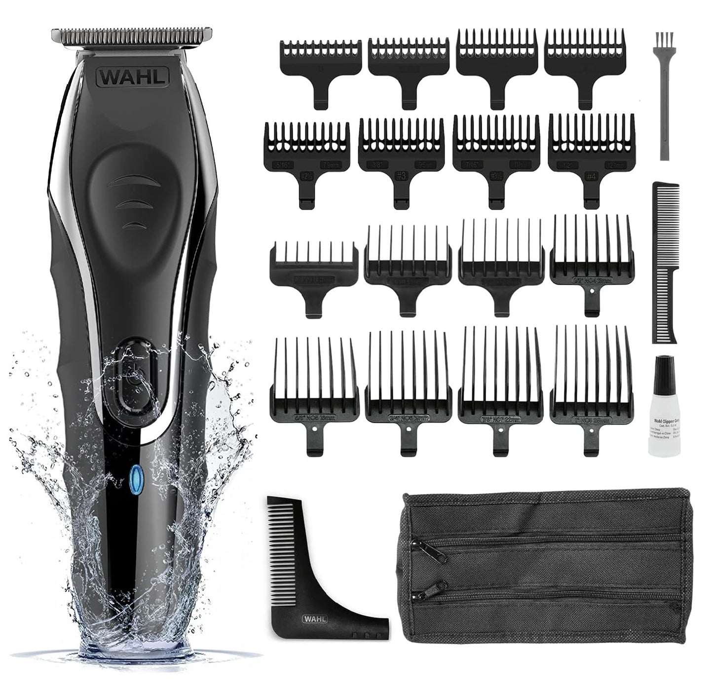 WAHL Aqua Blade Stubble and Beard Trimmer, Beard Shaping, Rechargeable, Male Grooming Set, Fully Washable, Suitable for Wet/Dry Use, Beard Care, Black Aqua Blade Trimmer Single unit