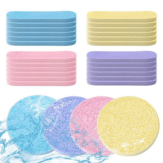 48 Pcs Facial Sponges, Compressed Face Cleansing Sponge Cellulose Face Sponge for Men Women Massage Makeup Removal(Pink) Multi-colored