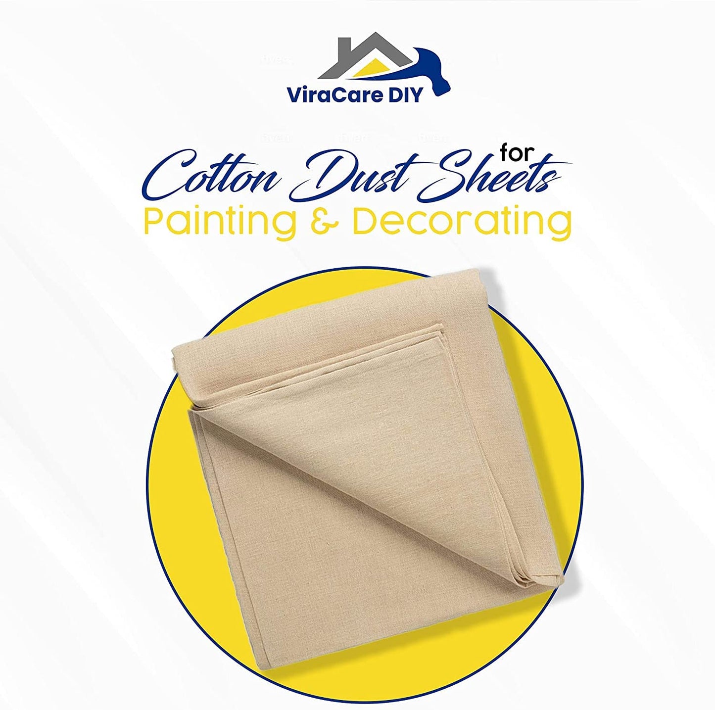 2 x Laminated Cotton Dust Sheets for Painting & Decorating 6'x3' (1.8mx0.9m) | Paint Sheets | Drop Cloth | Painting & Paint Cover Sheets | Dust Sheets for Furniture | Reusable (2) 2