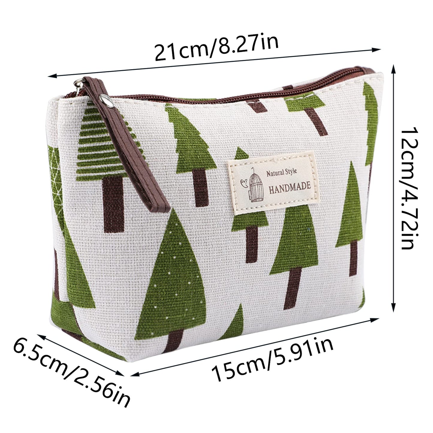 4 Pcs Canvas Cosmetic Bags, Multi-Functional Canvas Travel Pouch Toiletry Bag Printed Makeup Bags with Zipper for Women Girls Vacation Travel