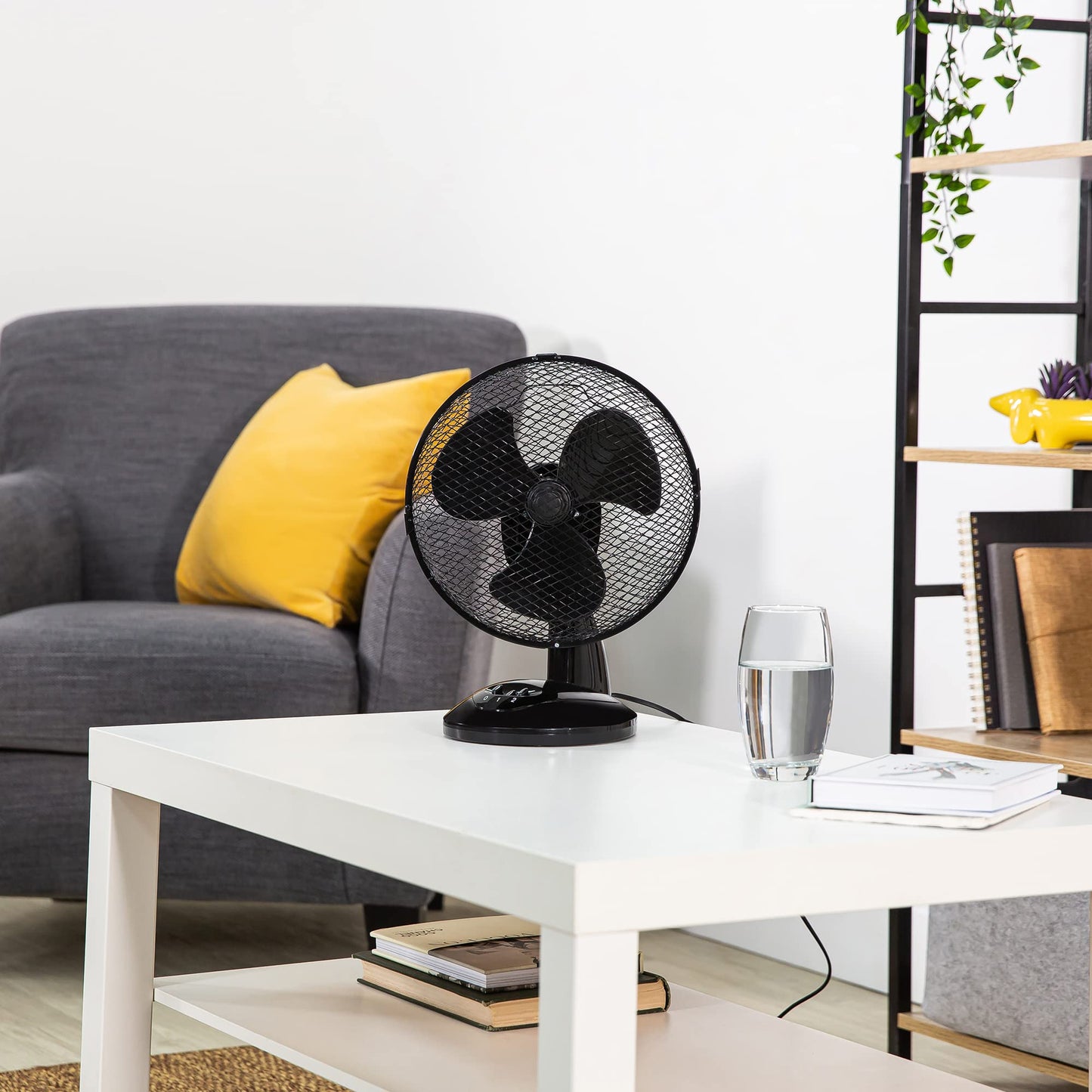 Zanussi 9" Inch, Portable Desk Fan, 2 Speed Settings, Wide-Angled Oscillation, Quiet Operation, Perfect for Bedroom or Office, Black - ZNPDF0921B 9 Inch