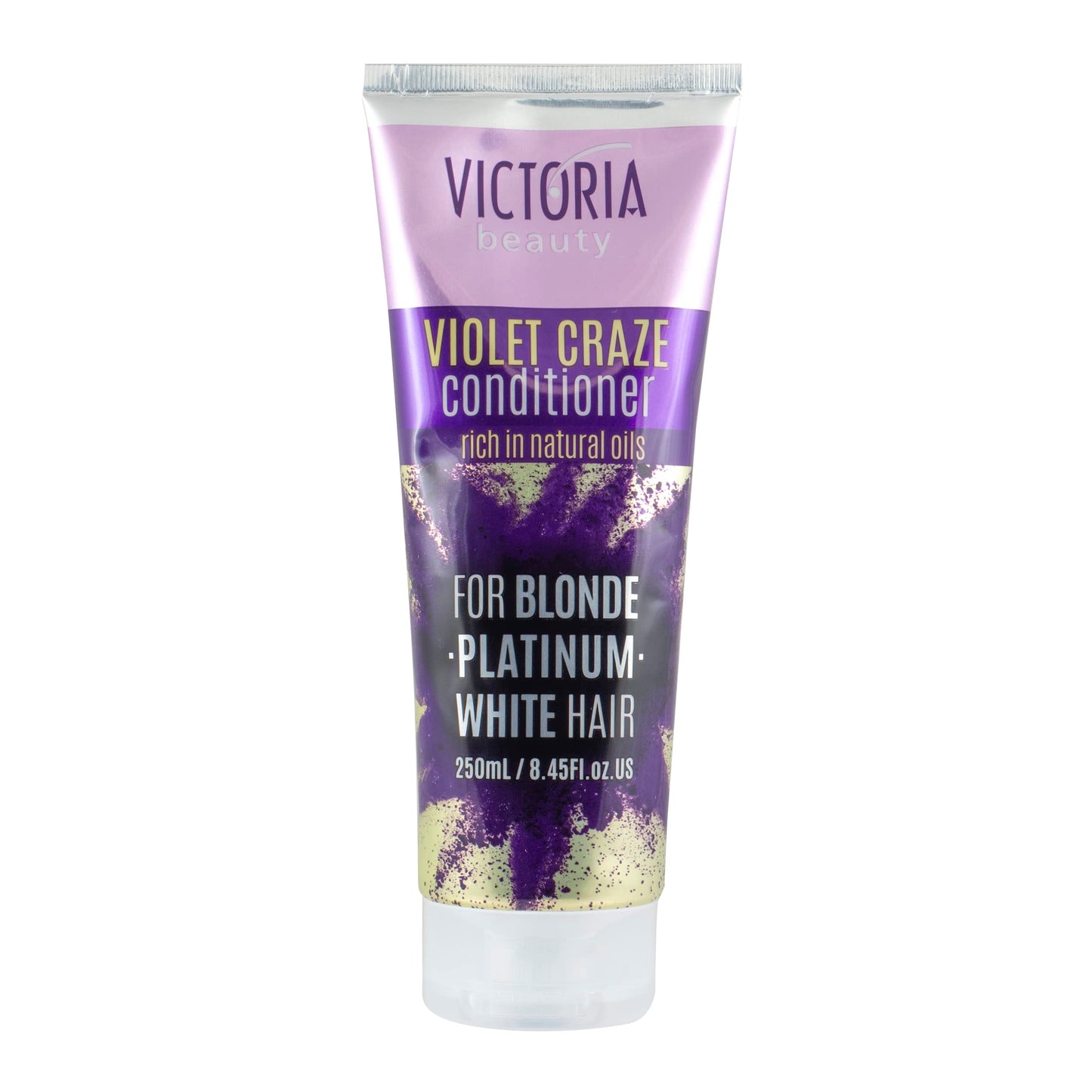 Victoria Beauty Violet Craze Purple Conditioner for Blonde, Platinum Blonde, and Bleached Hair with Argan Oil of Morocco – Perfect Colour and Healthy Hair, 250ml