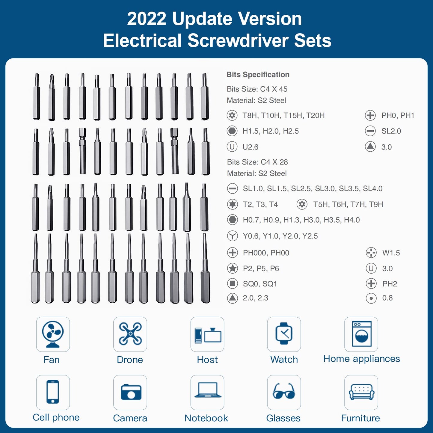 62 in 1 Precision Screwdriver Sets, Electrical Screwdriver Sets, Led Dual Mode Mini Electric Screwdriver Repair Tool Kit for iPhone, iPad, Computer, Laptop, Camera, Watch