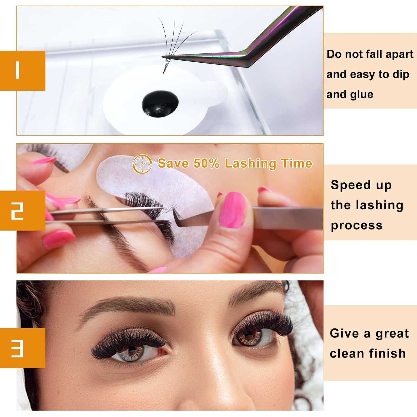 B&Qaugen Premade Fans Eyelash Extensions 4D-C-0.07-MIX Short Stem Premade Volume Eyelash Extensions 07 10 Volume Lash Extensions C D curl 9 to 18 mm Length Pre made Lash Fans(4D-C-0.07,8-15mm)