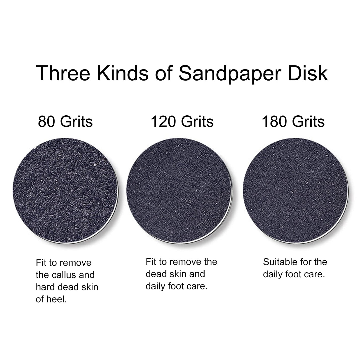 100pcs Feet Grinder Sandpaper Sanding Disc Pedicure Tool Replaceable Sanding Discs Sandpaper for Hard Dead Skin Cracked Heel Cracked Heels Dead Skin (HJ-NF037-180#) Hj-nf037-180#