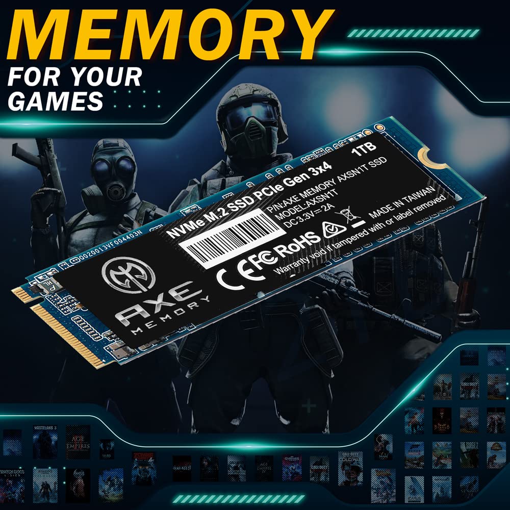 AXE MEMORY 1TB NVMe M.2 2280 PCIe Gen 3x4 Internal SSD Solid State Drive 1 TB