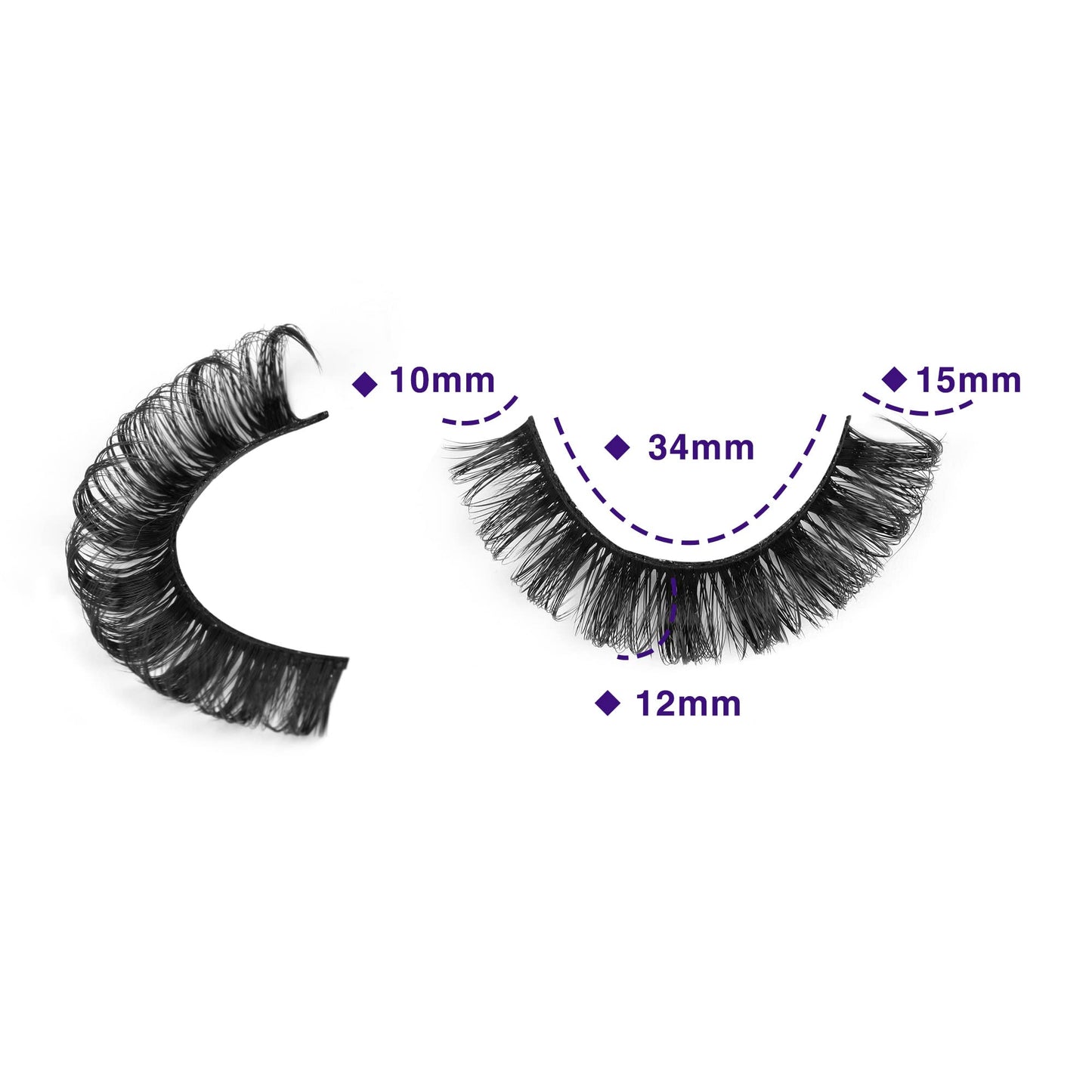 wiwoseo Eyelashes Russian Strip Lashes D Curly Natural Wispy Fluffy 3D Effect Hybrid Fake Eyelashes 10 Pairs Pack A-15MM