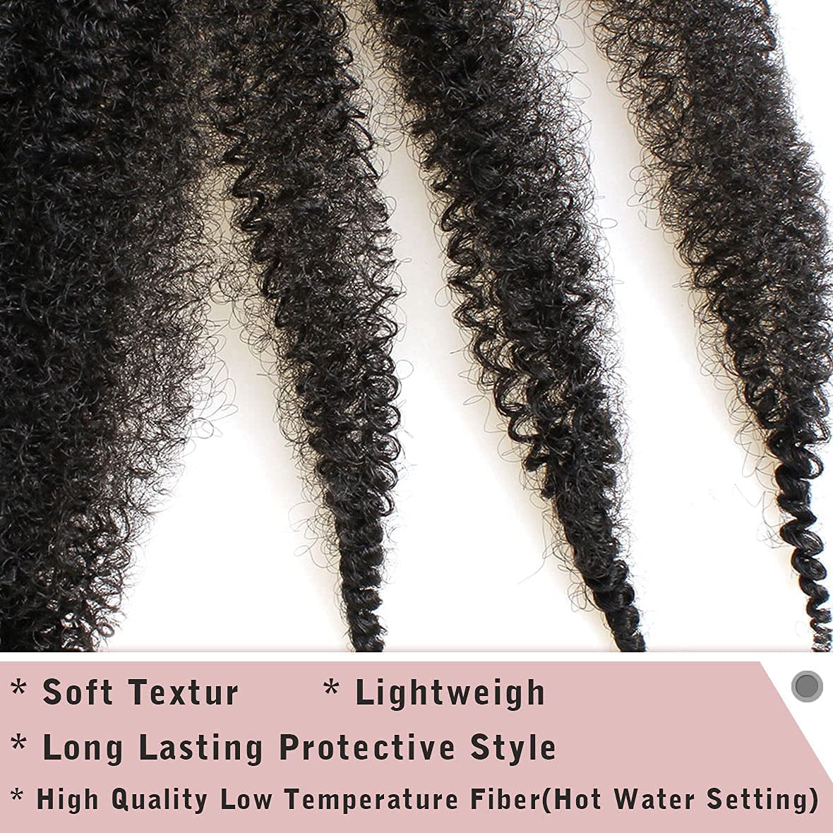 Xtrend 8 Packs 12 Inch Soft Springy Afro Twist Hair Pre-Separated Spring Twist Hair for Faux Locs Natural Black Marley Twist Crochet Braiding Hair Synthetic Hair Extensions 8 Strands/Pack 1B# 12 Inch (Pack of 8) 1B#