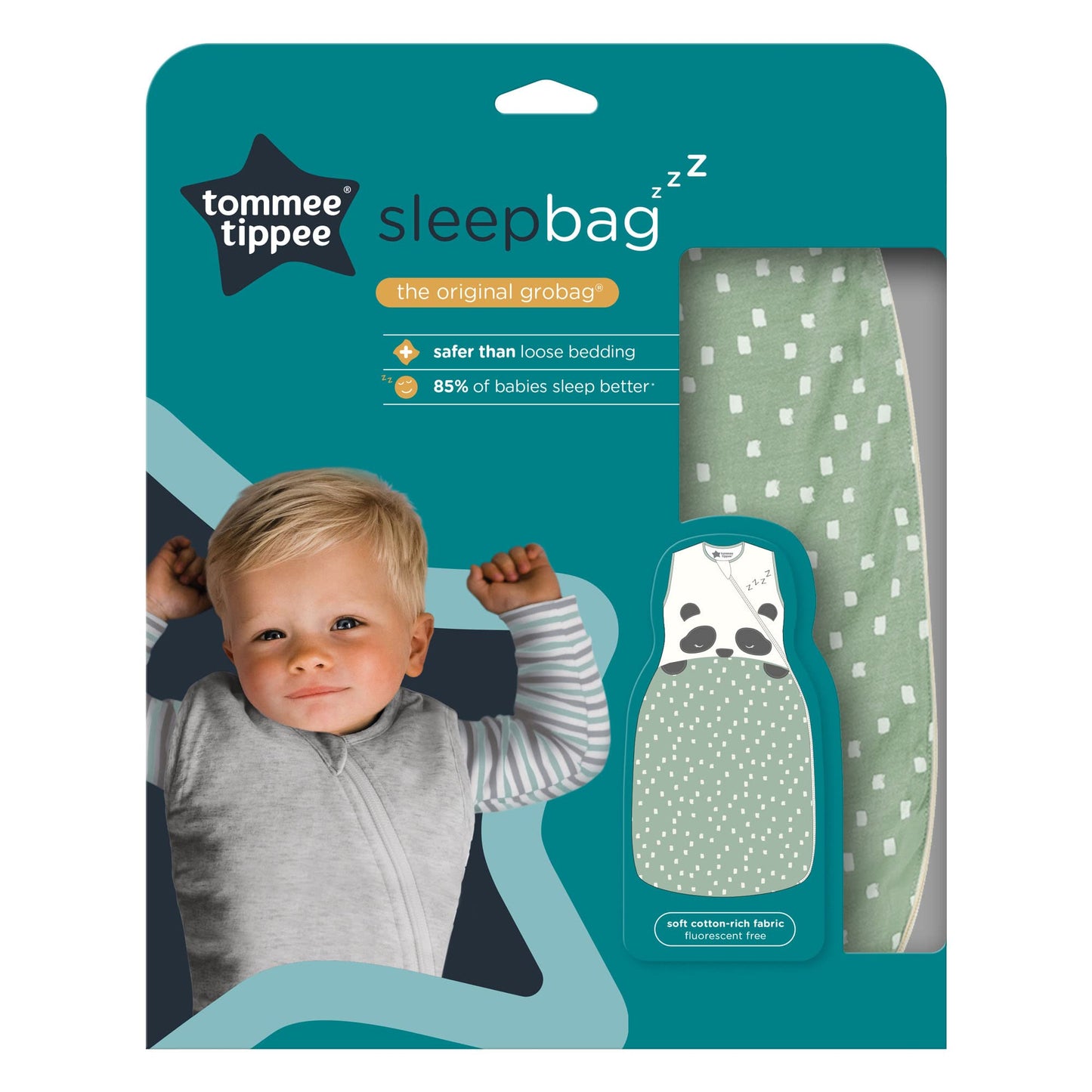 Tommee Tippee Baby Sleep Bag, The Original Grobag, Hip-Healthy Design, Soft Cotton-Rich Fabric, 18-36 m, 1.0 TOG, Sleeping Pip 1 Tog