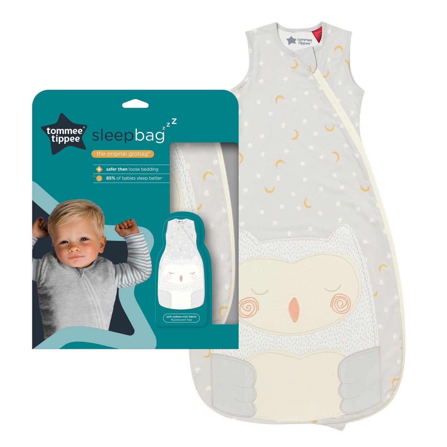 Tommee Tippee Baby Sleep Bag, The Original Grobag, Hip-Healthy Design, Soft Cotton-Rich Fabric, 18-36 m Ollie the Owl Gro Friend 1.0 TOG