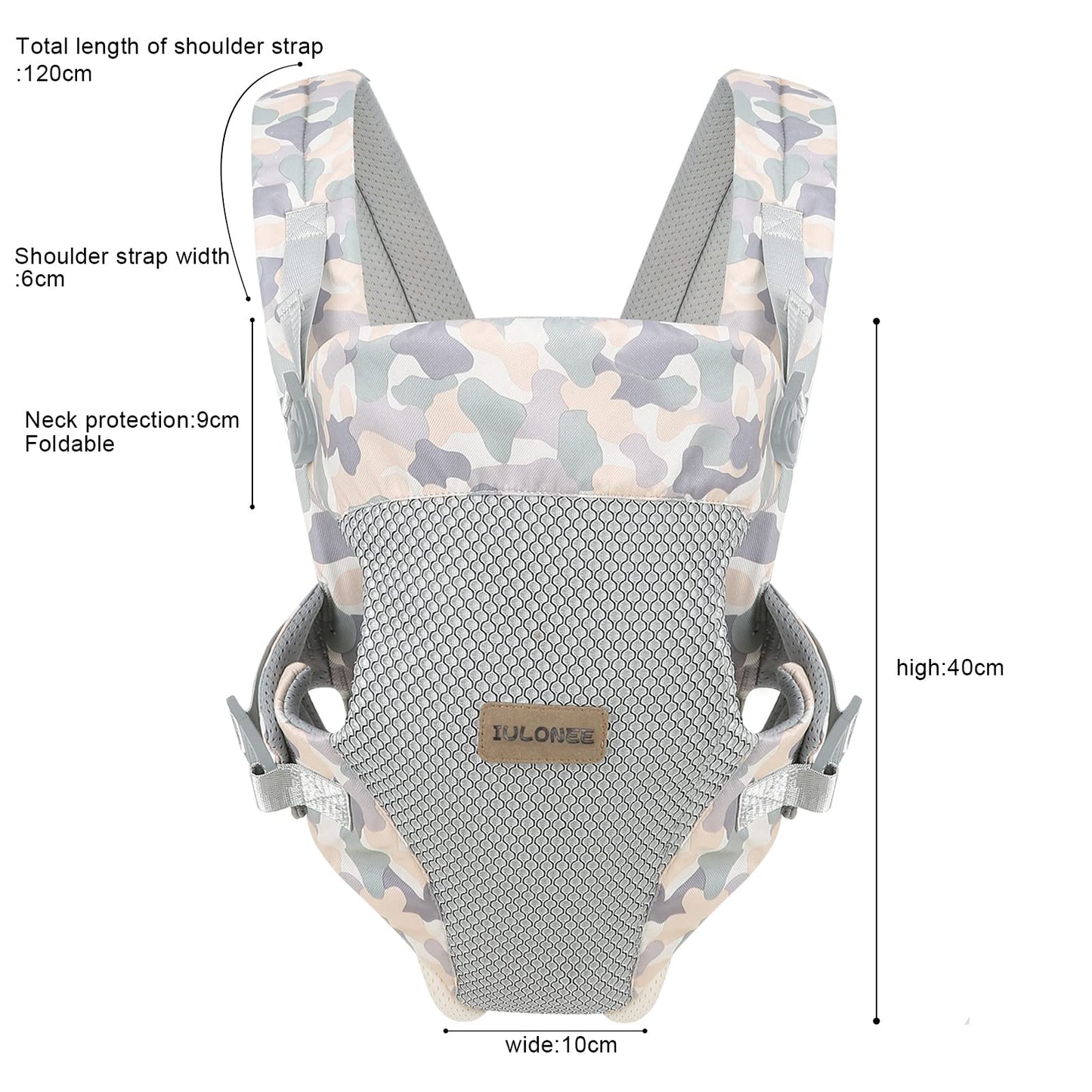 Baby Carrier Sling, IULONEE Newborn Carrier Slings Baby Carrier Breathable Infant Wrap Carriers for 3-36Months Toddler Fabric Carrier Grey