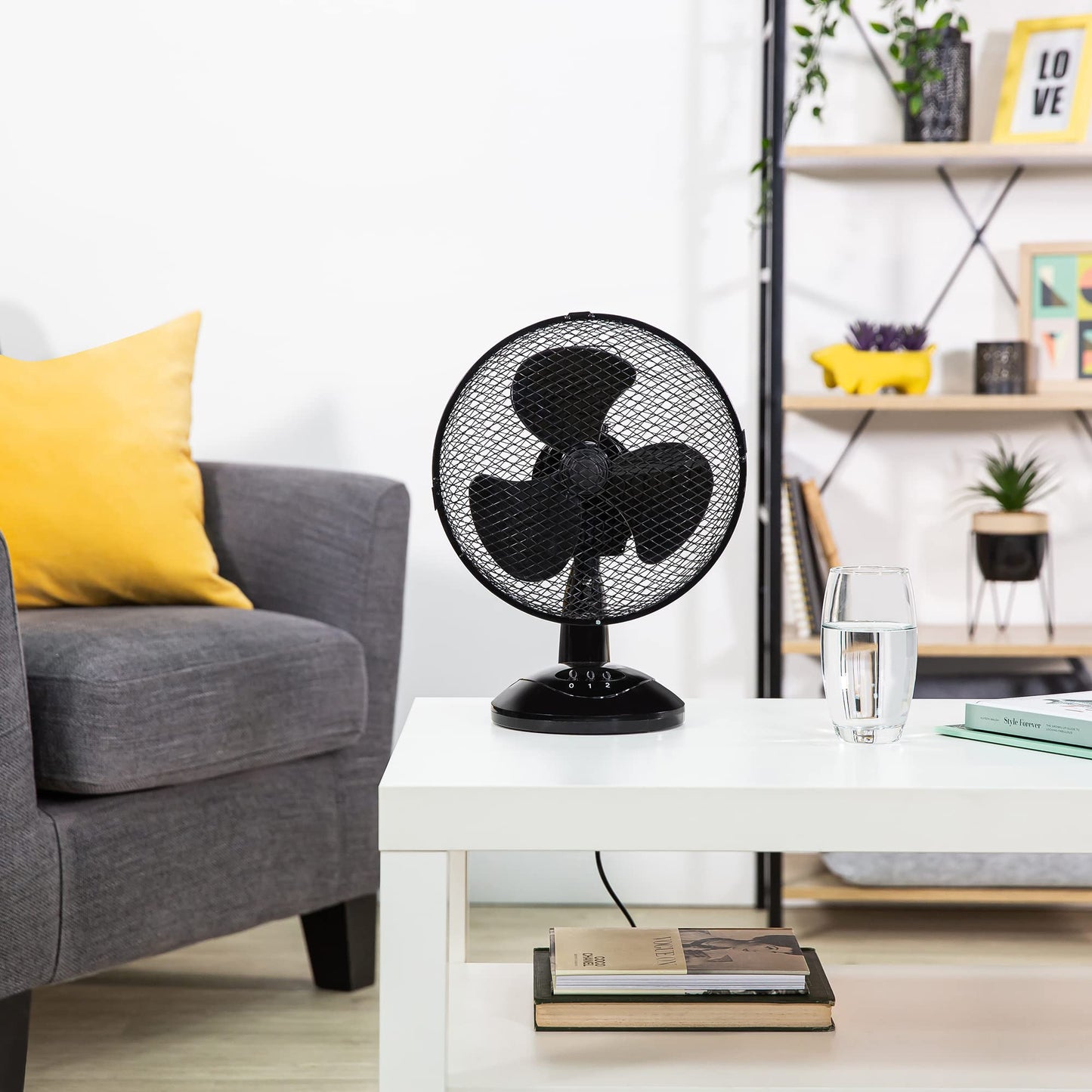 Zanussi 9" Inch, Portable Desk Fan, 2 Speed Settings, Wide-Angled Oscillation, Quiet Operation, Perfect for Bedroom or Office, Black - ZNPDF0921B 9 Inch