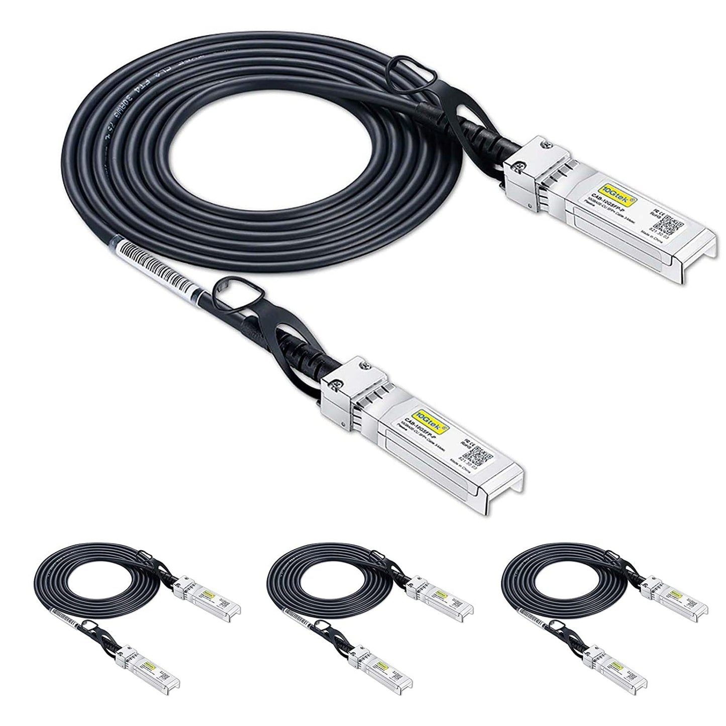 [4 Pack] SFP+ DAC Twinax Cable 3-Meter(9.8ft), 10G SFP+ to SFP+ Direct Attach Copper Patch Passive Cable for Cisco SFP-H10GB-CU3M, Ubiquiti UniFi, TP-Link, Netgear, D-Link, Zyxel, Mikrotik and More 3m(9.8ft) 4 Pack