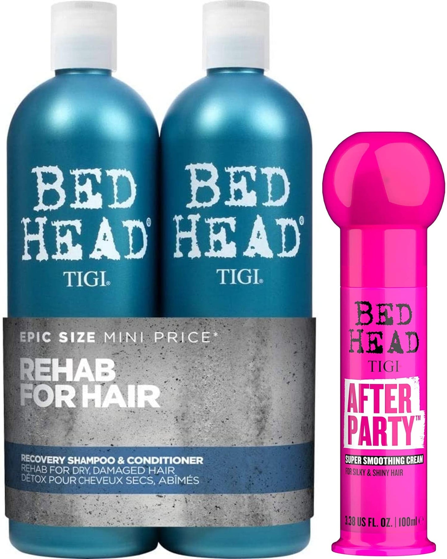 Bed Head by TIGI Recovery Daily Shampoo, Conditioner and After Party Smoothing Cream