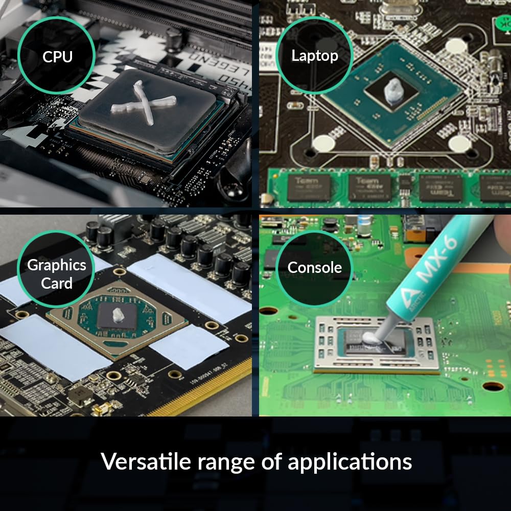 ARCTIC MX-6 (4 g) - Ultimate Performance Thermal Paste for CPU, consoles, graphics cards, laptops, very high thermal conductivity, long durability, non-conductive, non-capacitive