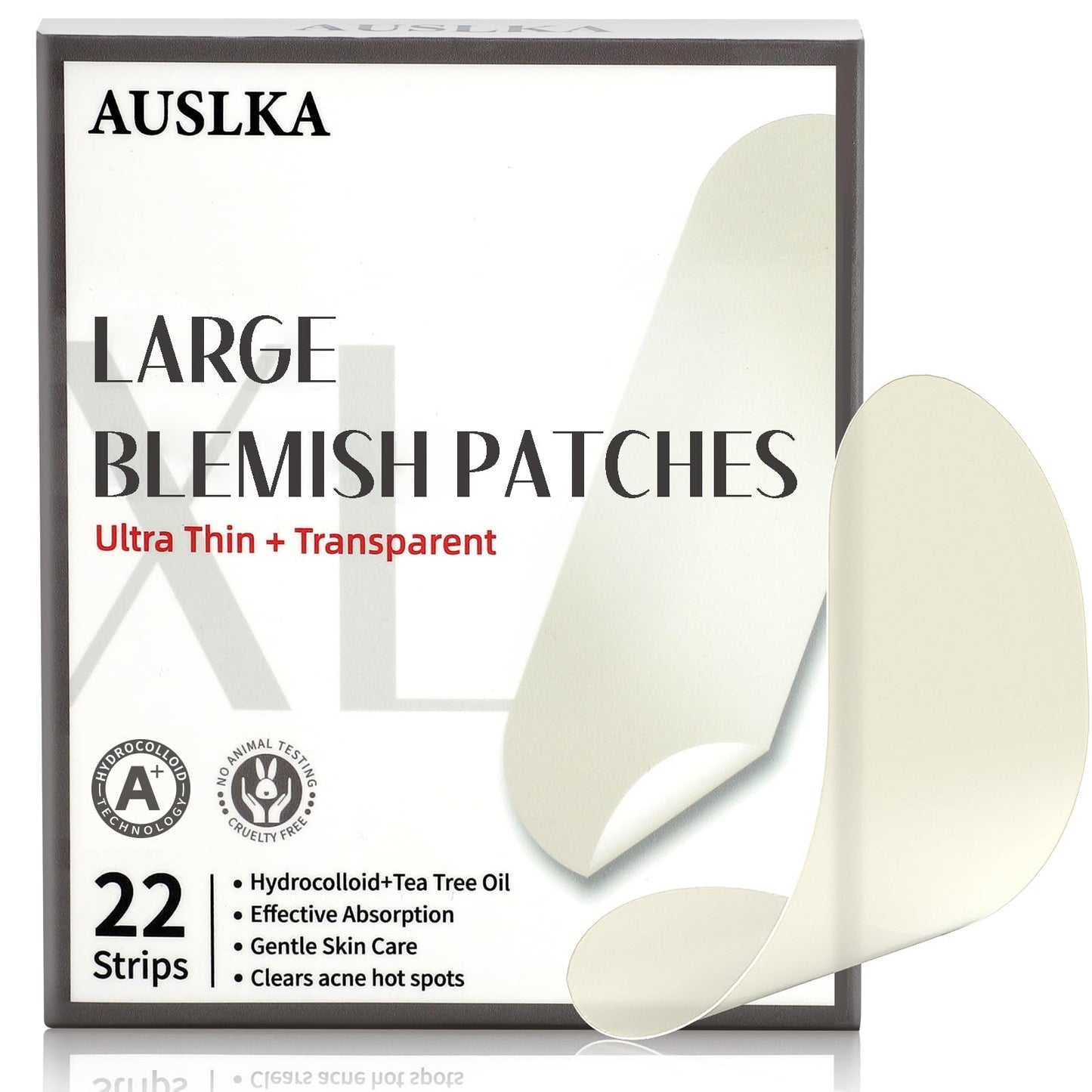 AUSLKA Blemishes Patches - 22 Strips, Hydrocolloid Blemishes Dots - Large Blemishes Patch - Blemishes Stickers - Zit Breakouts - Suitable for Larger Area Outbreaks 22 Count (Pack of 1)