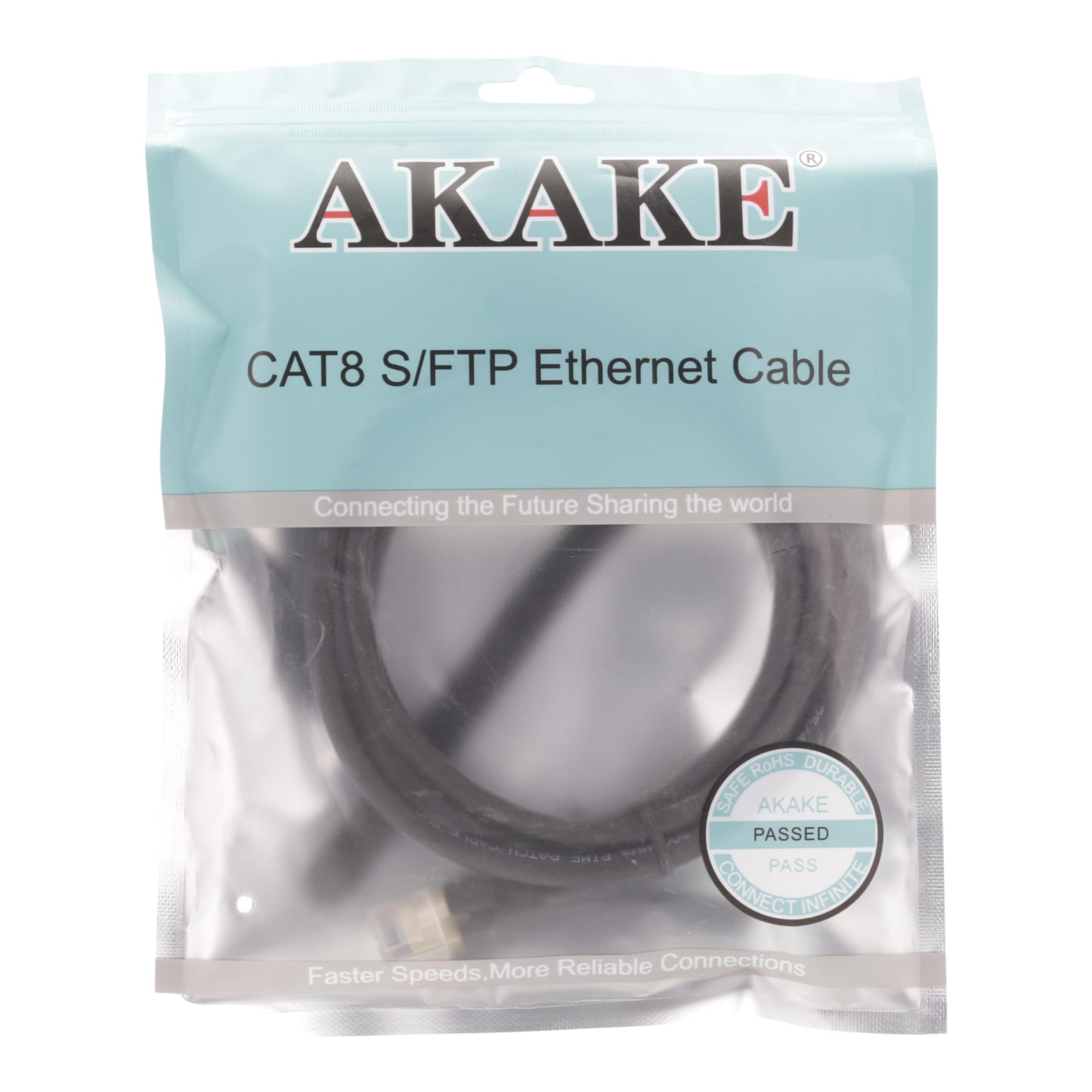 Akake Cat 8 Ethernet Cable, 0.5M 1M 2M 3M 5M 6M 9M 12M 15M 18M 30M Heavy Duty High Speed Internet Network Cable, Professional LAN Cable Shielded in Wall, Indoor&Outdoor (1.5M), Black 1.5M-CAT8