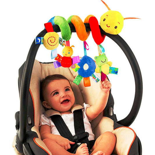 zhongdada Spiral Pram Toys for Babies -Plush Hanging Baby Rattle Sensory Toys for Crib Mobile Bassinet for 0 3 6 9 12 Boys Girls 100g