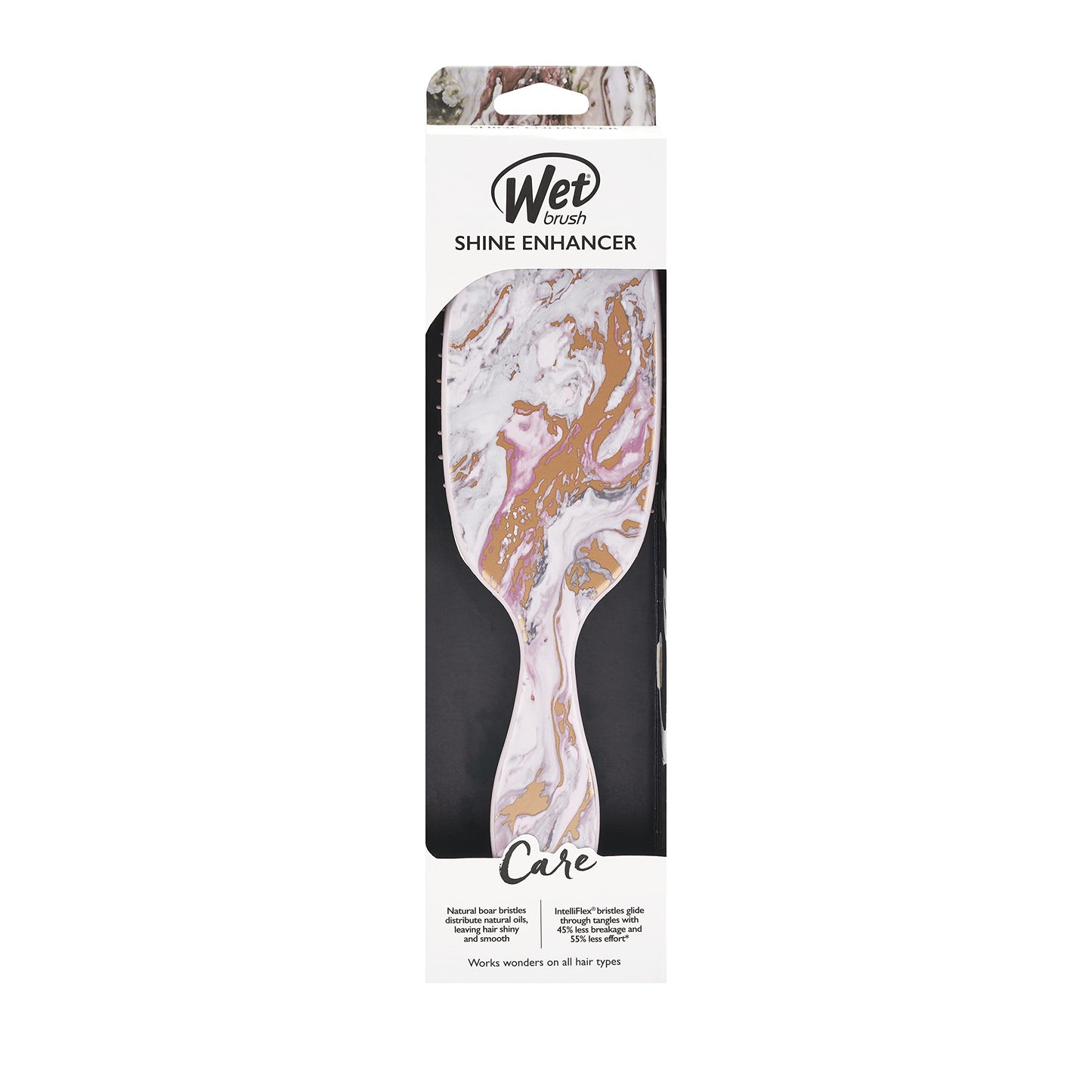 Wet Brush Shine Enhancer Paddle Brush, Marble Bronze - Hair Detangler Brush with Ultra Soft Bristles, Infused With Natural Argan Oil, Shiny Detangle & Smooth Hair, Wet or Dry, For All Hair Types