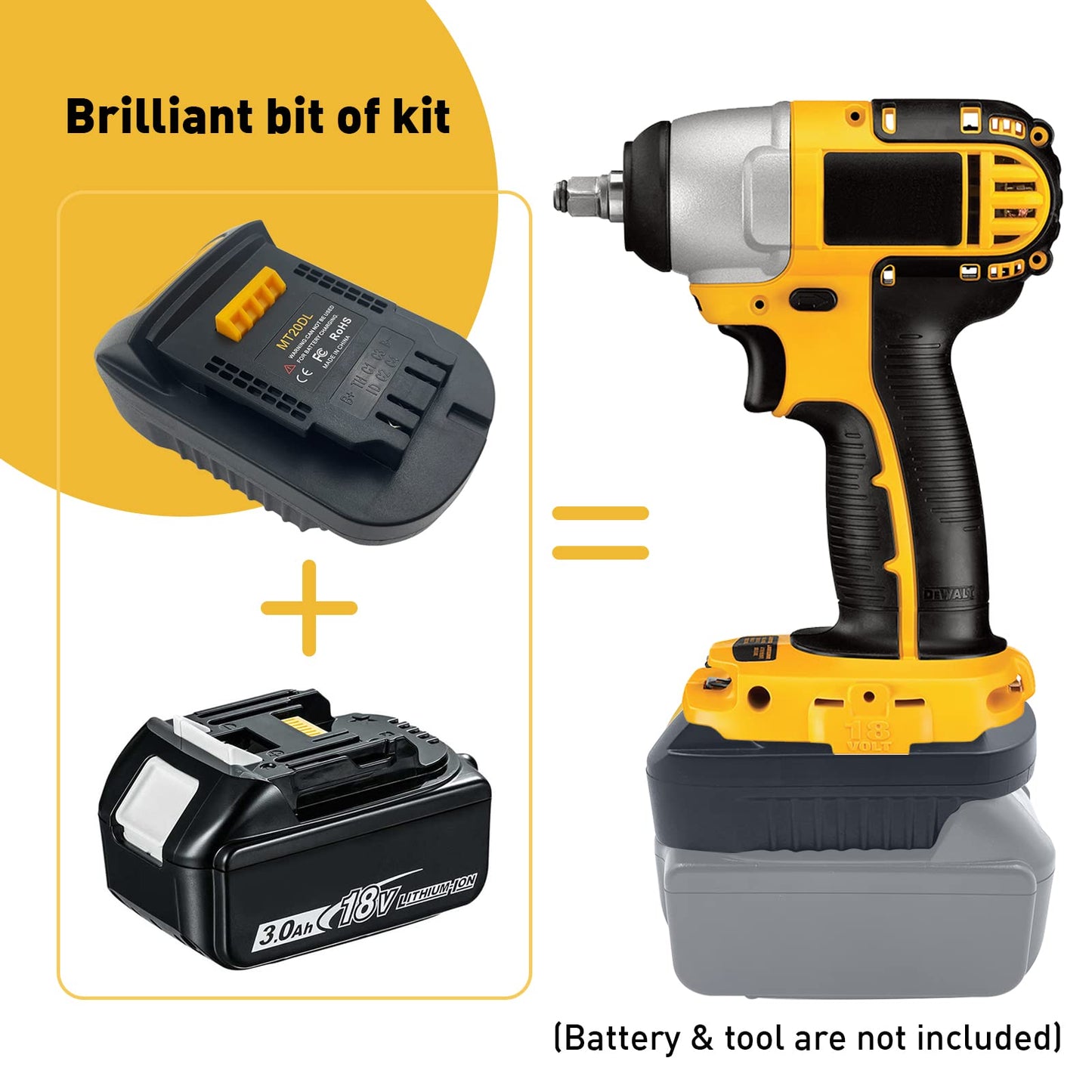 YSDZ Lithium Battery Tool Adapter, Compatible with Makita 18v to 20v Conversion Dewalt Adapter,MT20DL Lithium Battery Convert Adapter