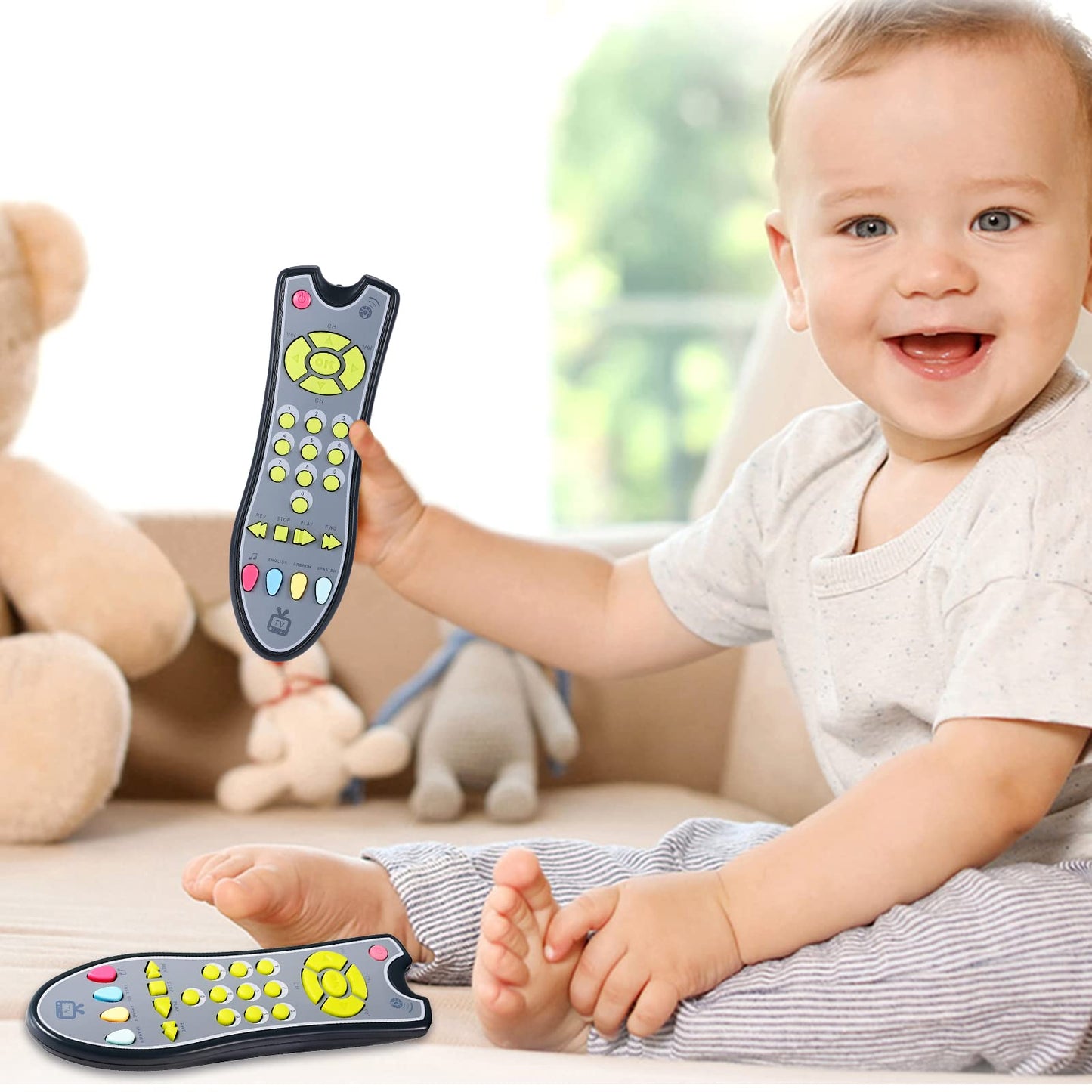 TV Remote Toy Baby Remote Control Musical Toy Realistic TV Remote for Baby Music Education Toy for Baby 12M+