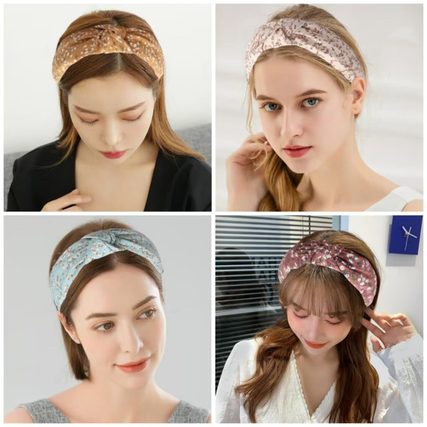 Women's Headbands Boho Hair Band Vintage Elastic Printed Head Wrap Stretchy Moisture Hairband Twisted Cute Hair Accessories (ArchSmalFlower6) ArchSmalFlower6