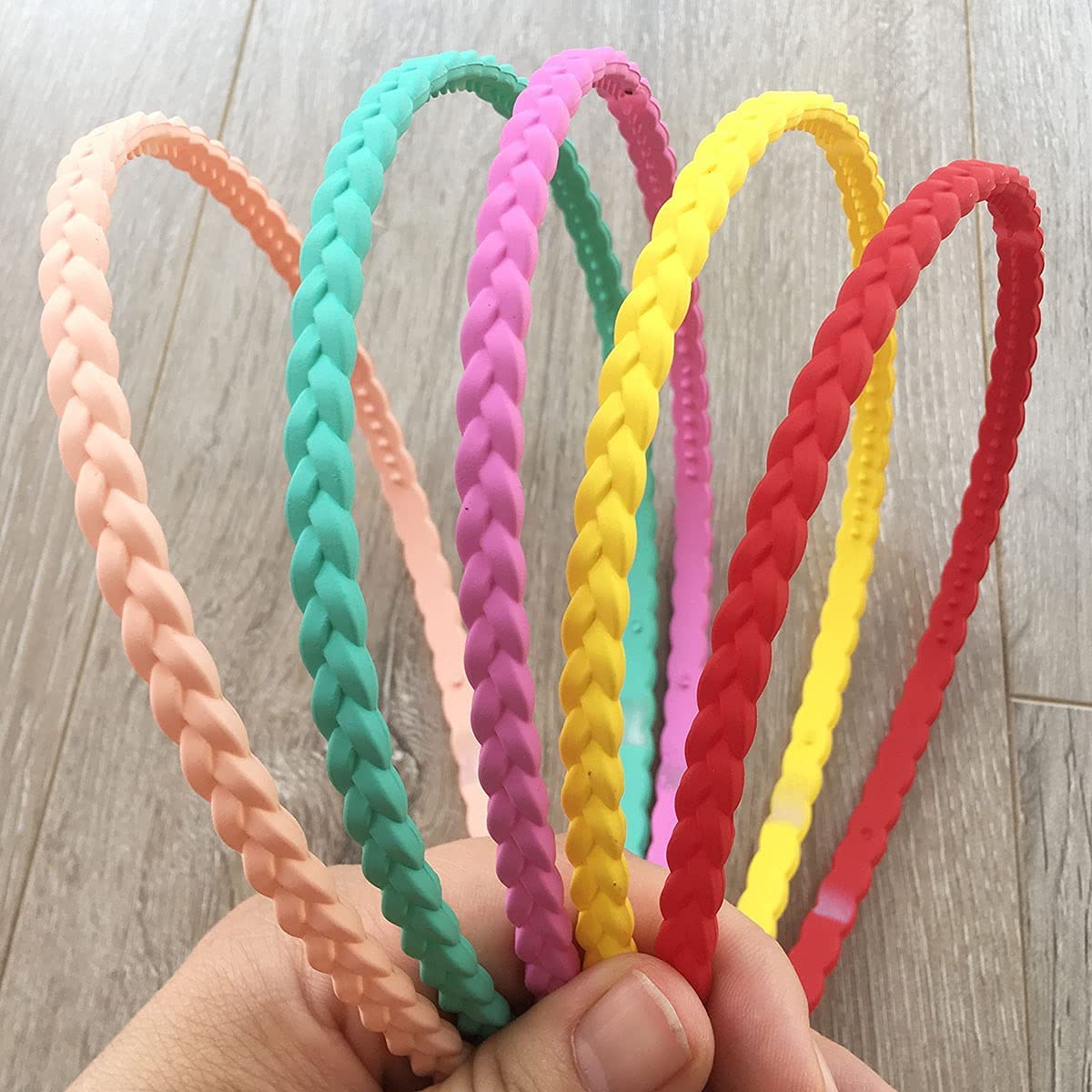 12pcs Thin Plastic headbands for Girls Women 6mm colorful Skinny Hairbands for Kids Teens 8mm colorful headbands