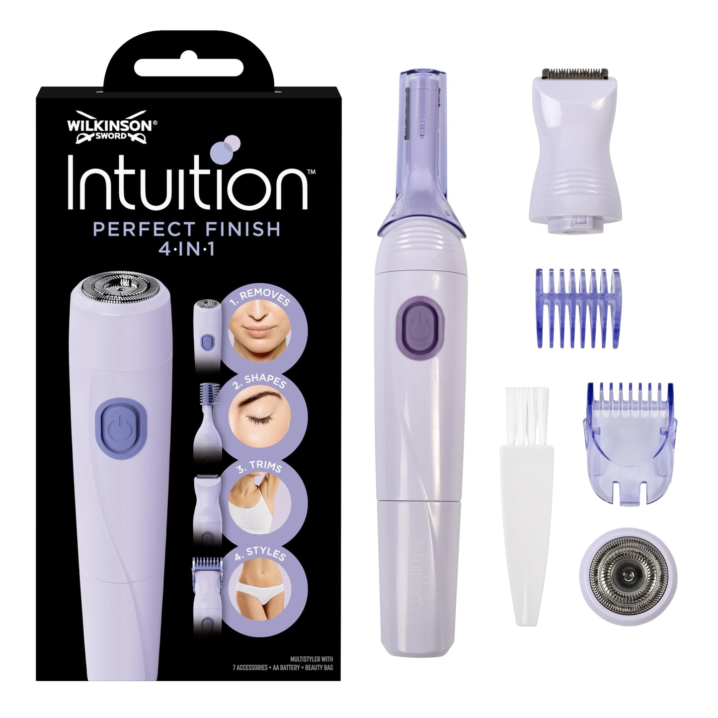 WILKINSON SWORD - Intuition Perfect Finish For Women | 4-in-1 Styler And Trimmer | 7 attactments included