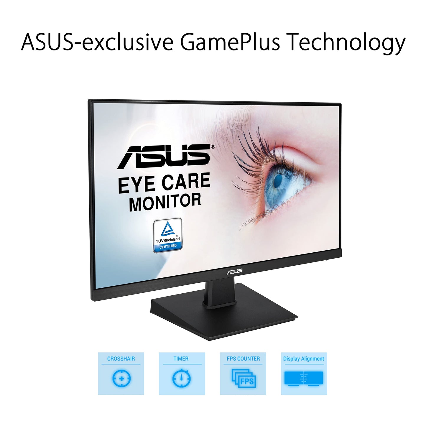 ASUS VA247HE Eye Care Monitor â€“ 23.8 inch, Full HD, Frameless, 75Hz, Adaptive-Sync/FreeSync, Low Blue Light, Flicker Free, Wall Mountable 24" HDMI DVI, HDMI, D-Sub