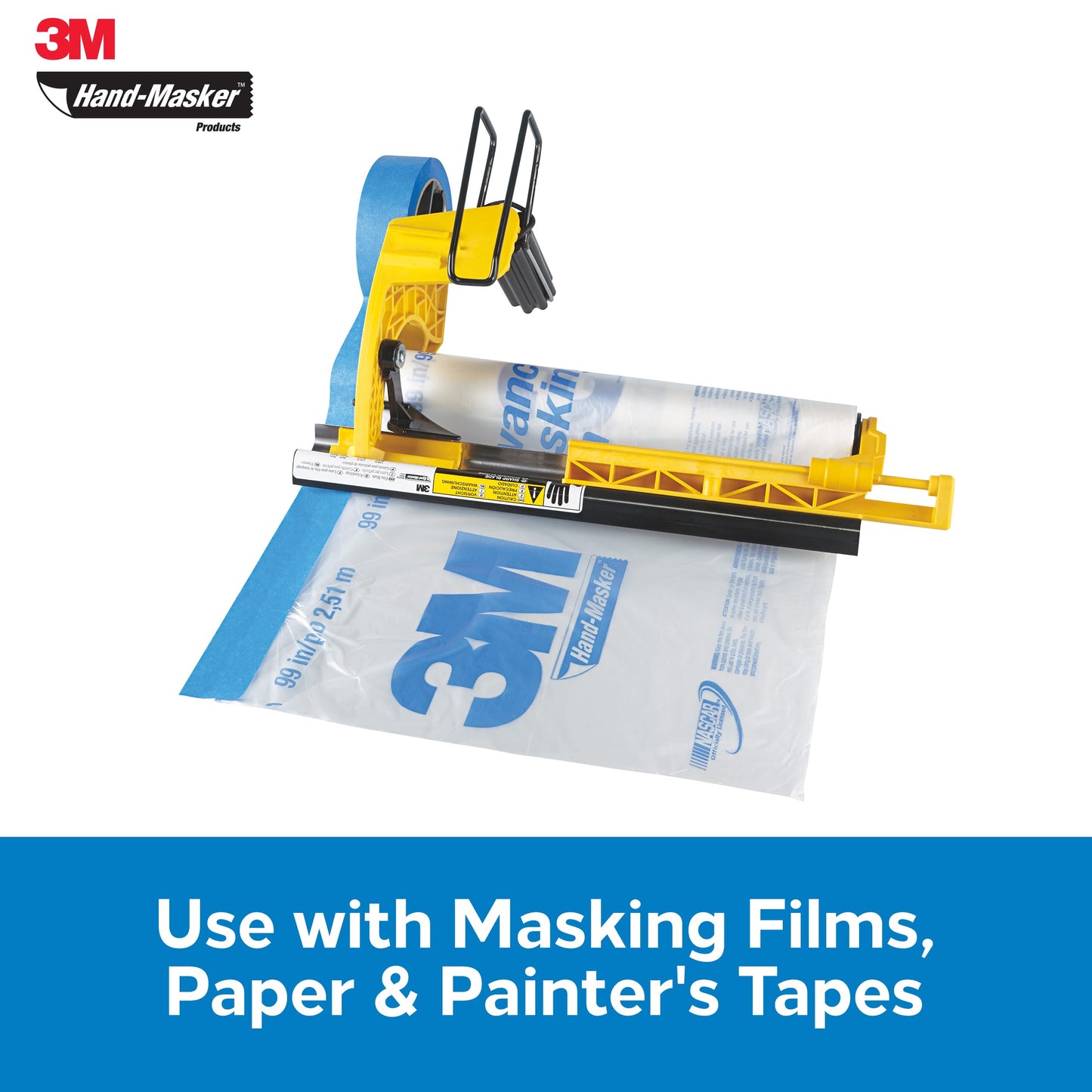 3M Hand-Masker Pre-assembled Masking Film & Tape M3000 - Use on Windows, Doors, Bathtubs and Other Surfaces - Protects Surfaces from Paint Splatters Hand-Masker Kit (EU version)