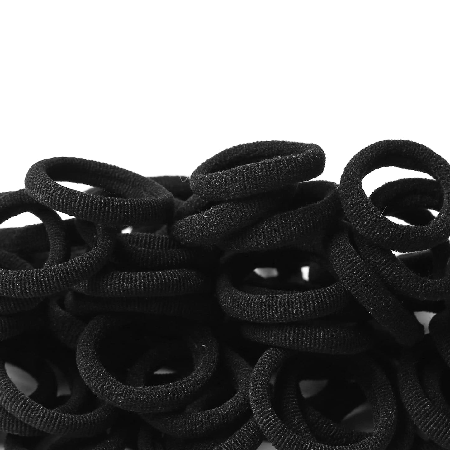 WANBY Hair Ties Mini Seamless Black Hair Bands Soft Elastics Ponytail Holders Hair Ties for Girls Toddler (100 Pcs) 100 Pcs