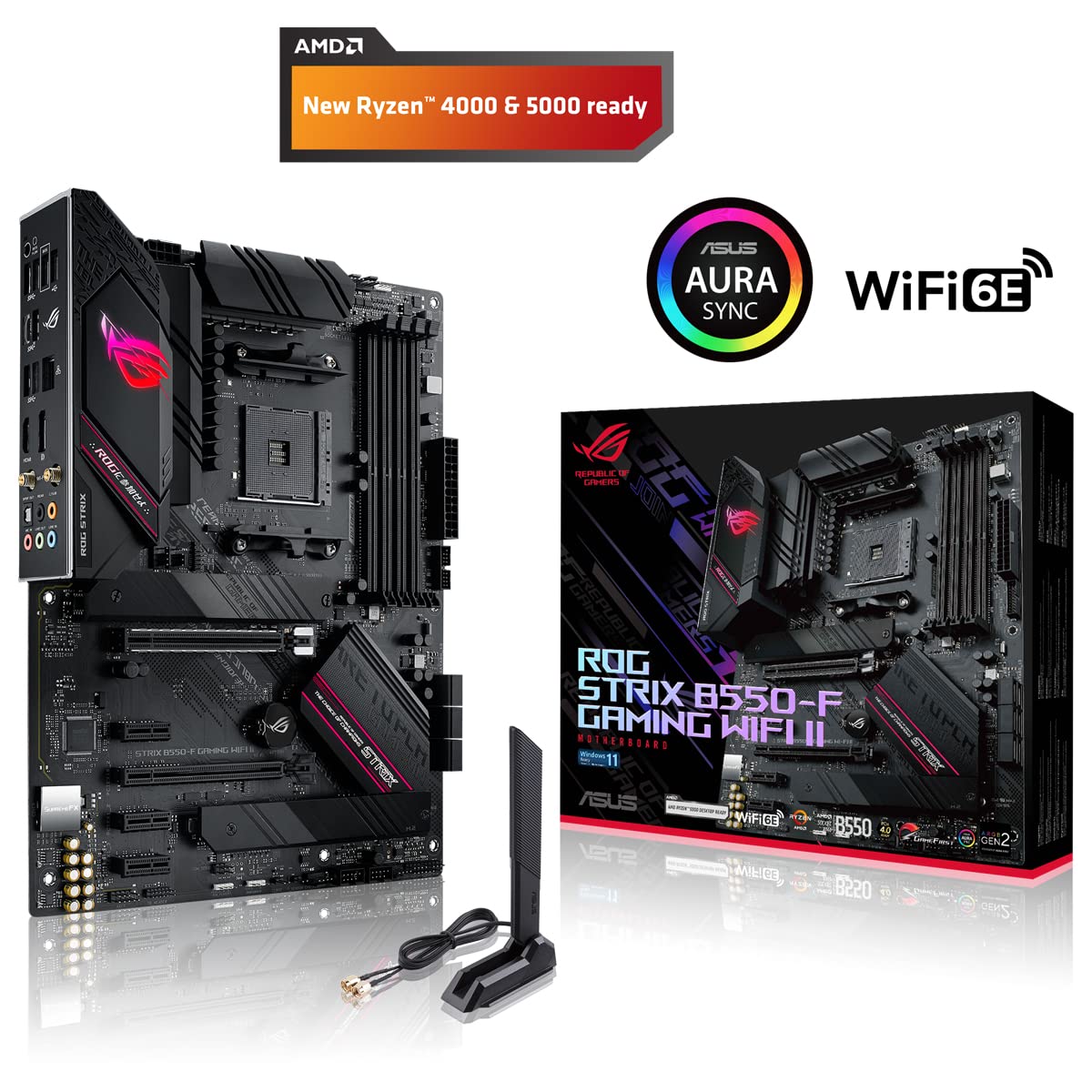 ASUS ROG STRIX B550-F GAMING WIFI II - Motherboard - ATX - Socket AM4 - AMD B550 Chipset - USB-C Gen2, USB 3.2 Gen 1