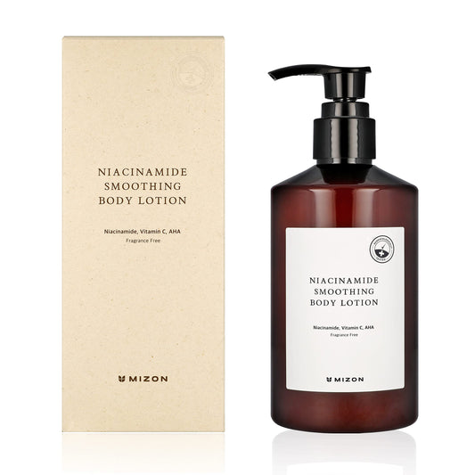 [MIZON] NIACINAMIDE SMOOTHING BODY LOTION (300ml) Korean Skincare - Body Lotion with 10% Niacinamide - AHA + Vitamin C + Hyaluronic Acid - Hydration & Gentle Exfoliation - Fragrance-Free