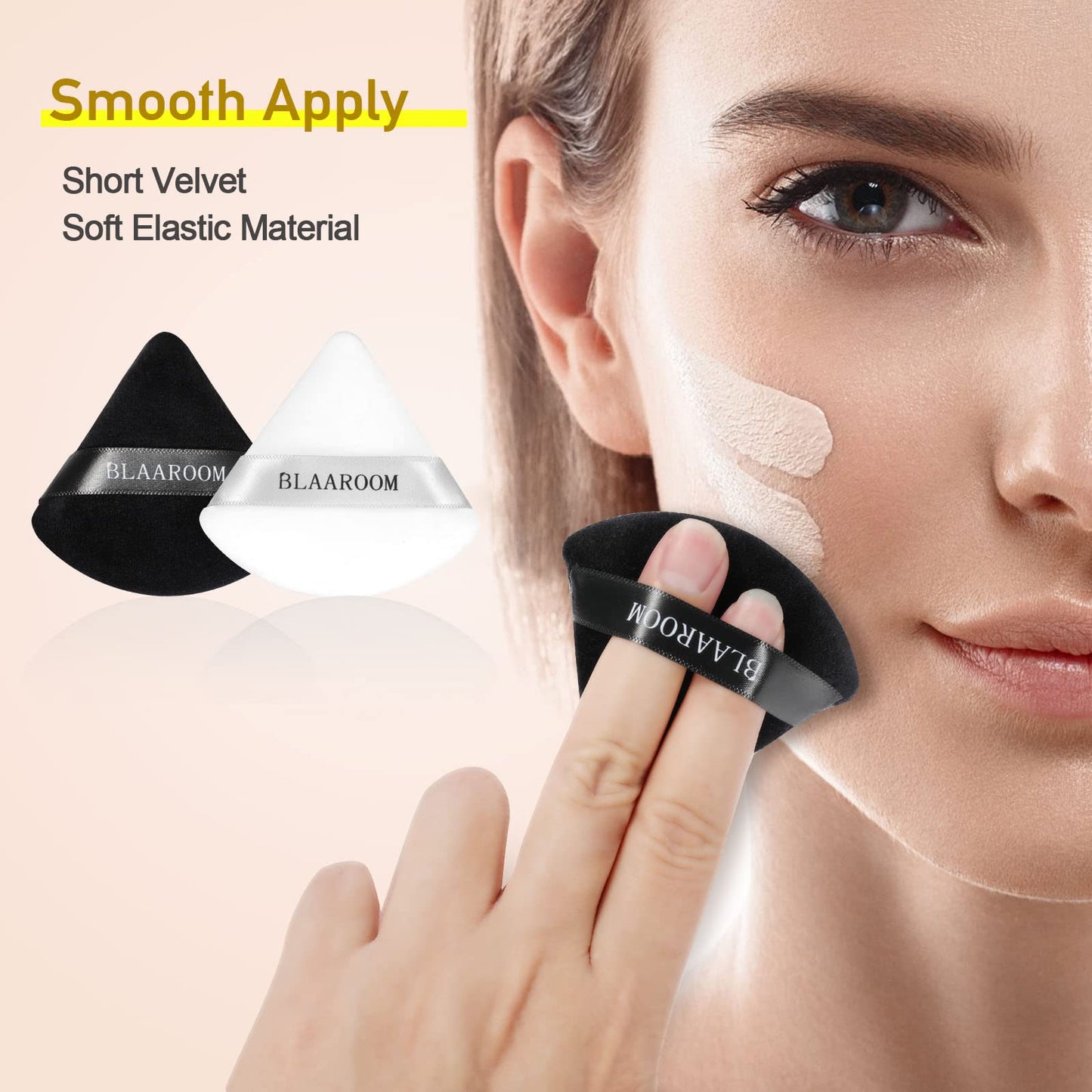 6 Pieces Soft Triangle Powder Puff Face Makeup Velour for Loose Powder Mineral Powder Body Powder Wet Dry Cosmetic Foundation Sponge Makeup Tool