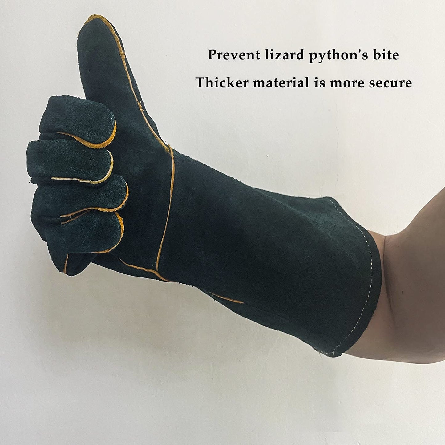 Anti-Bite Work Gloves, FIPASEN Bite Resistant Animal Handling Gloves for Welding, Gardening, Grooming, Handling Dog / Cat/ Bird/ Snake/ Lizard/ Turtle, Durable Protective Gloves 40 CM