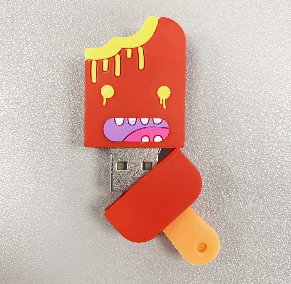 USB Flash Drive Pack of 3 Pcs (32GB x 3), BorlterClamp Cute Popsicle-Shaped Memory Stick Novelty USB Drive Pendrive 32GB x 3 Popsicle-shaped