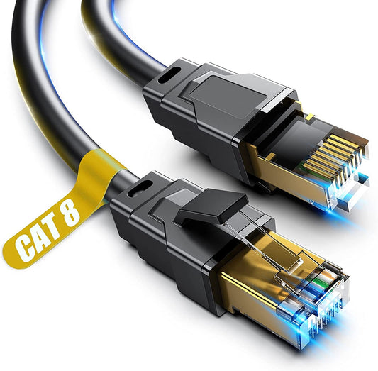 Akake Cat 8 Ethernet Cable, 0.5M 1M 2M 3M 5M 6M 9M 12M 15M 18M 30M Heavy Duty High Speed Internet Network Cable, Professional LAN Cable Shielded in Wall, Indoor&Outdoor (3M), Black 3M-CAT8