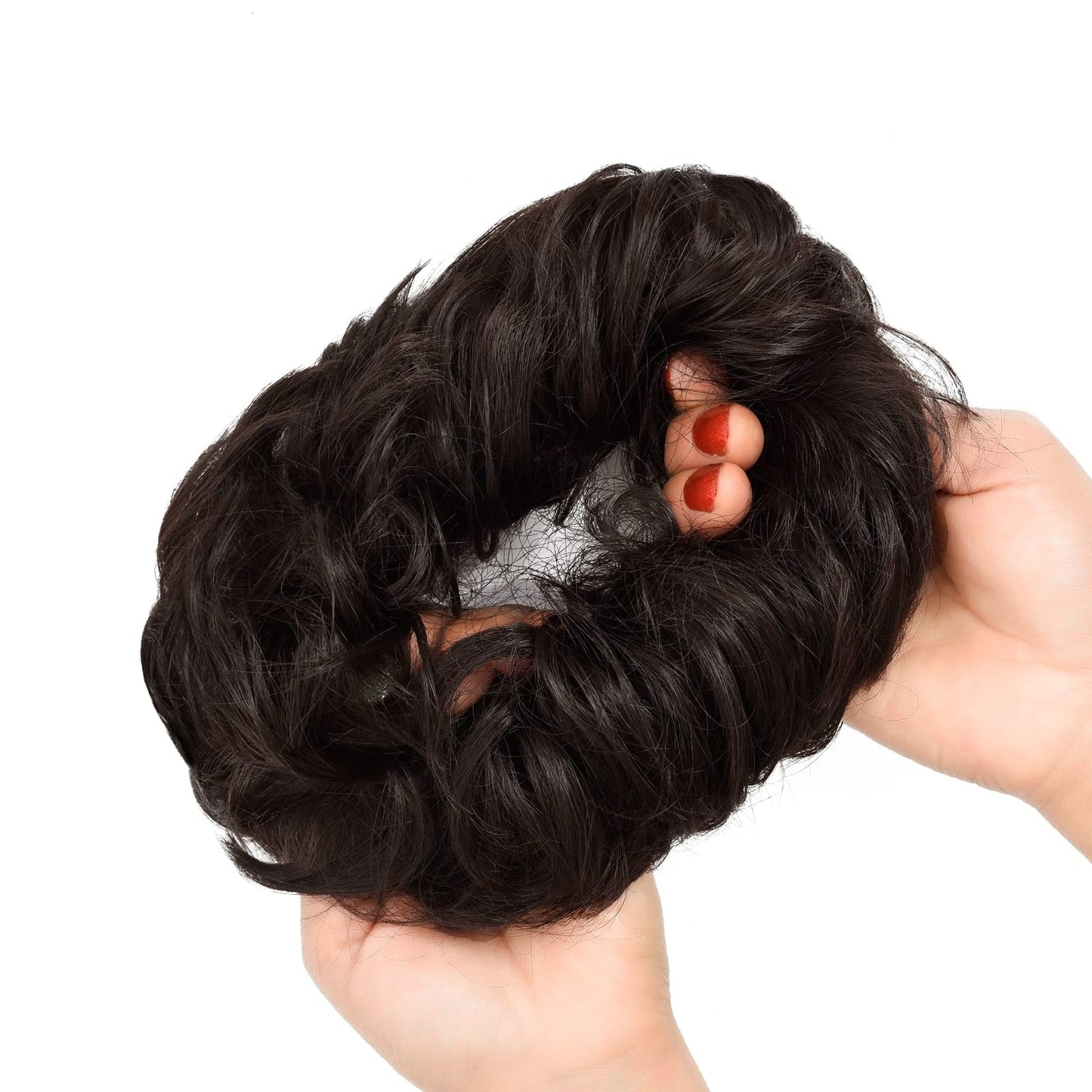 Yamel Messy Bun Hair Pieces for Women Hair Bun Extension Dark Brown Updo Curly Messy Bun Scrunchie