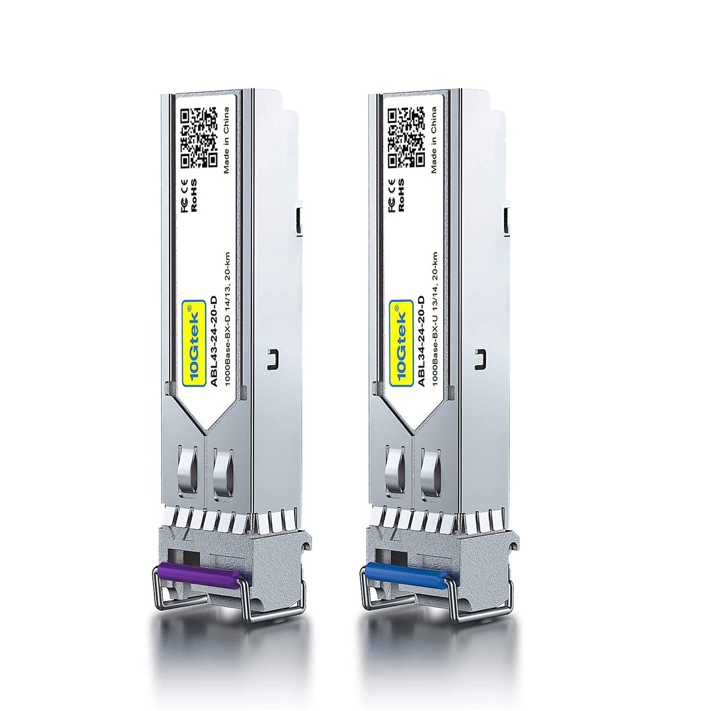 a pair of 1.25G SFP Bidi Transceiver 1000Base-BIDI,1490nm/1310nm SMF,up to 20km,for Cisco GLC-BX-D,Ubiquiti UniFi UF-SM-1G-S, Mikrotik, D-Link, Netgear and More 1000Base-LX BIDI: 20km 2 Pack