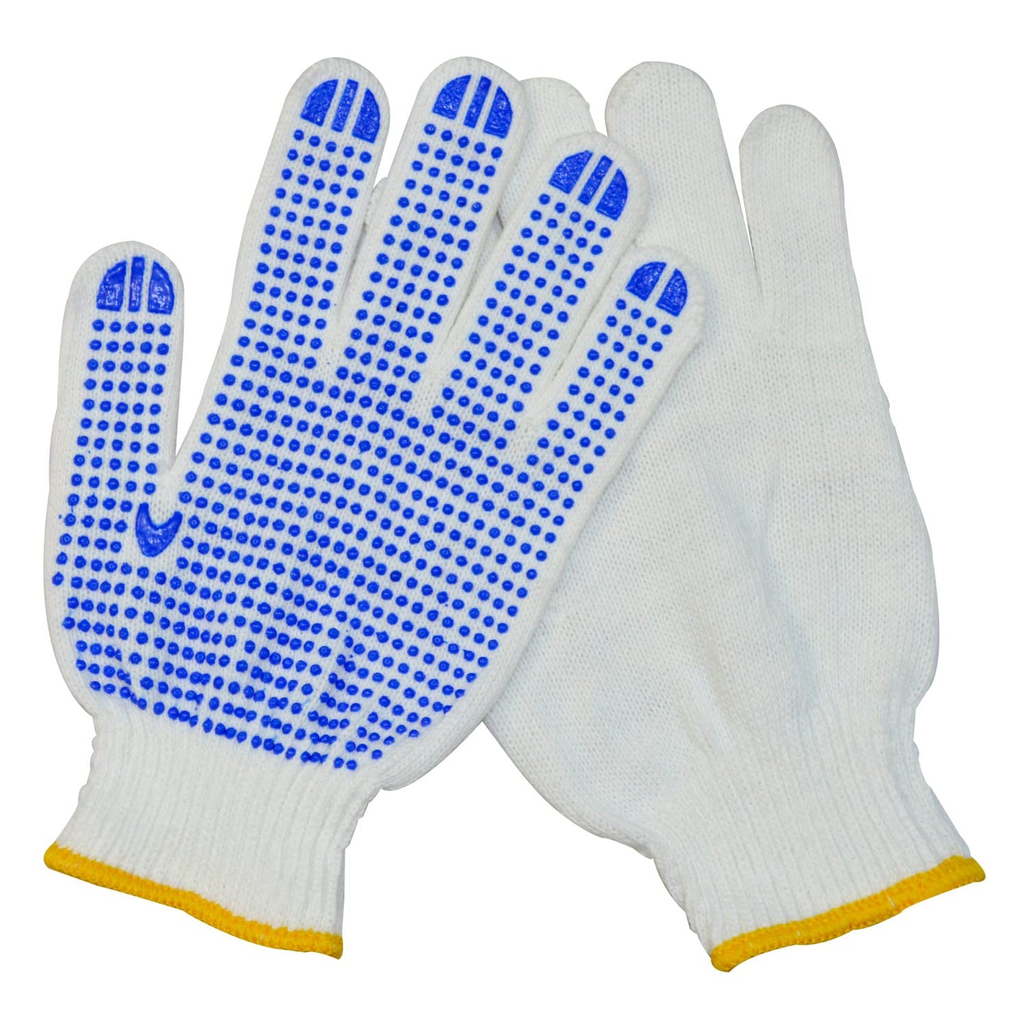 Working gloves for men or women winter dots flip resistant grip repairing builder construction gardening housework skincare stretchy durable gloves warehouse worker 12 pairs, White