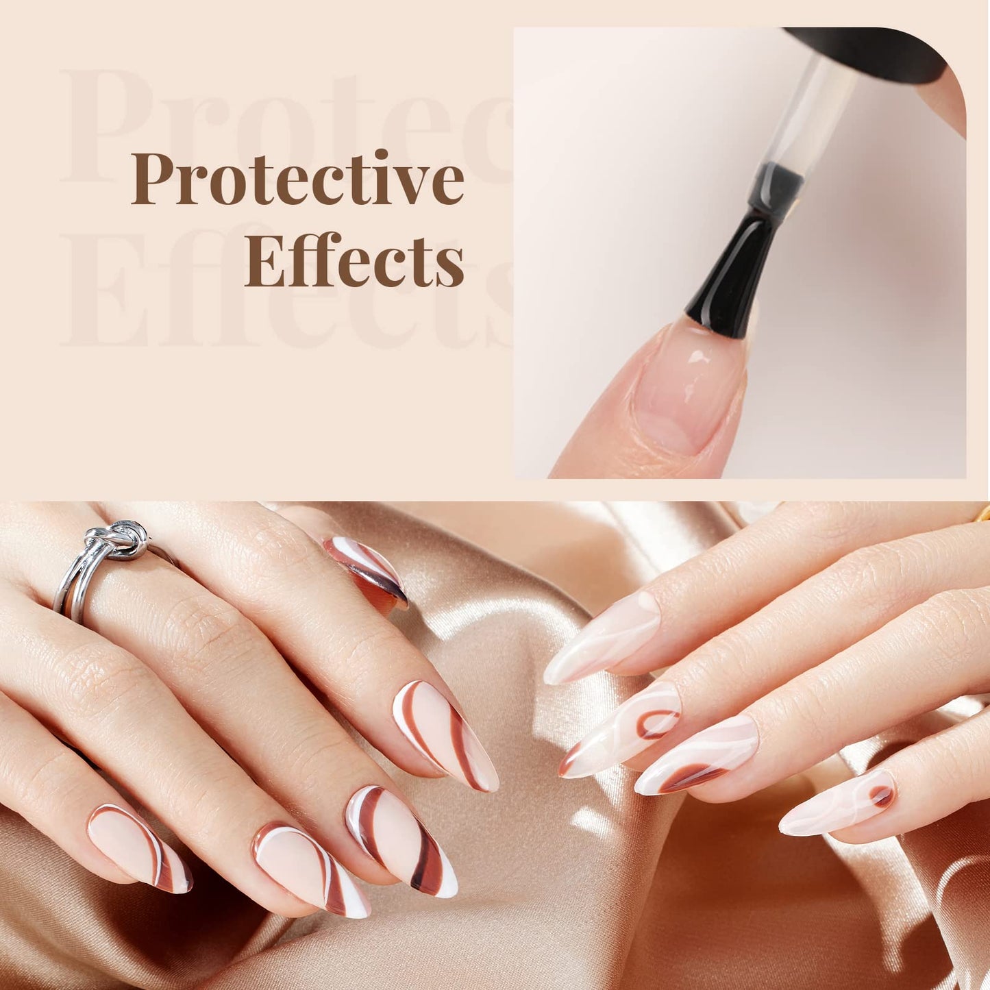 beetles Gel Polish No Wipe Gel Top Coat and Base Coat Set 2pcs 7.5ml Clear Gel Base Top Gel Glossy Shine Finish Long Lasting Gel Polish Soak Off LED Lamp Base and Top Coat Gel Nail Lamp TB Set