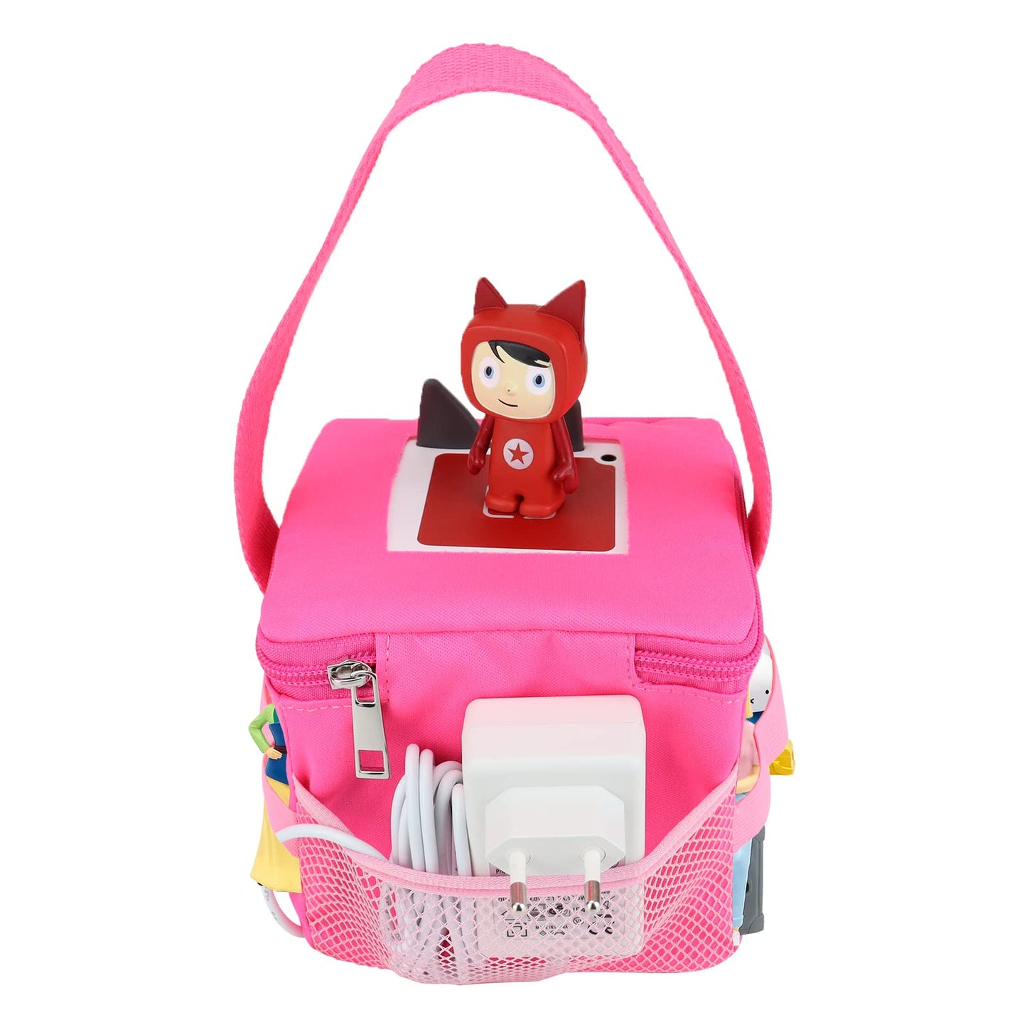 Tote Bag for Tonies Figurines, Pink Carry Case for Creative Tonies Characters, Transporter for Toniebox and Other Kids Audio Books Hot Pink