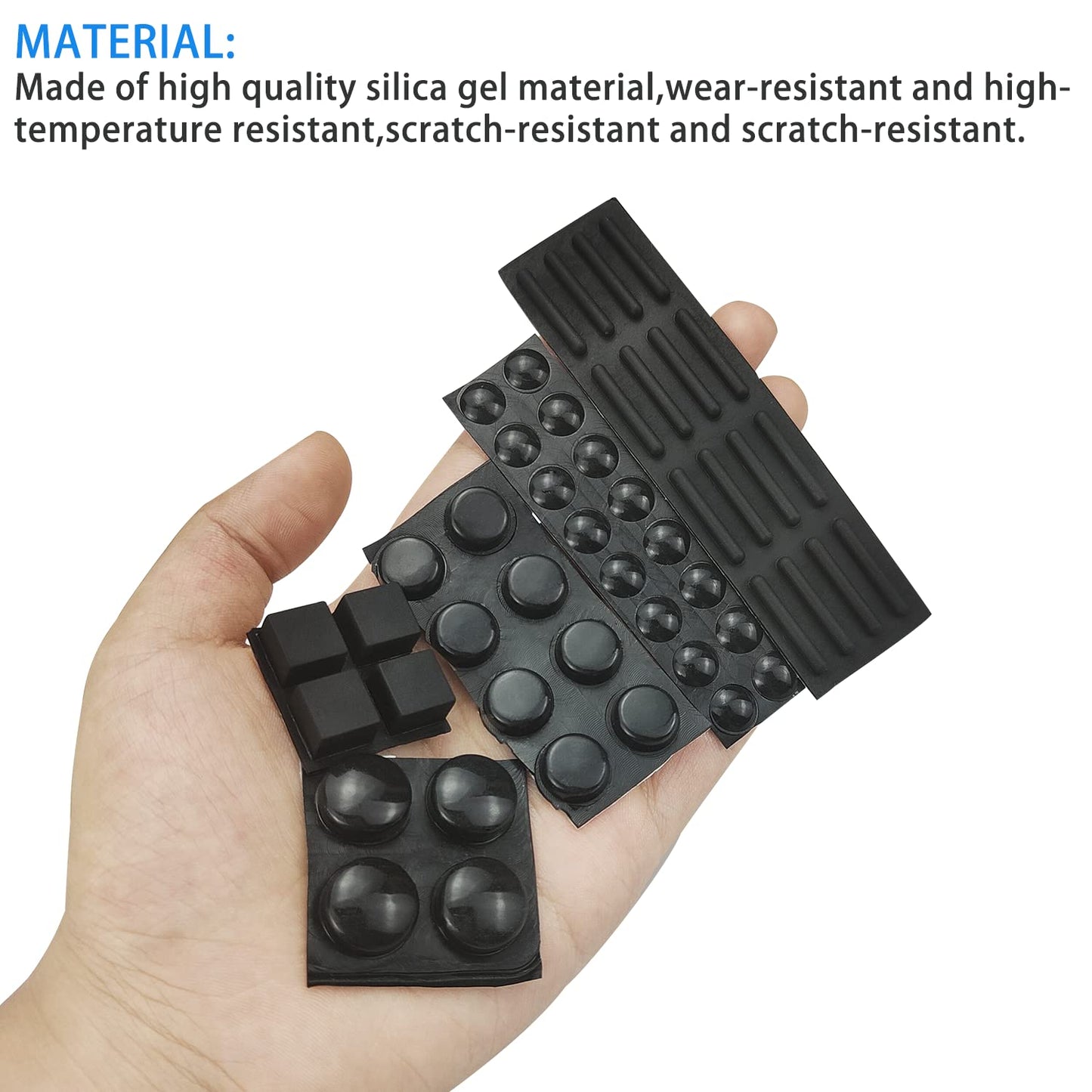 48Pcs Black Rubber Pads Black Adhesive Bumper Pads Combo Self Adhesive Bumper Pads,for Keyboard,Laptops,Cabinet Doors Drawers