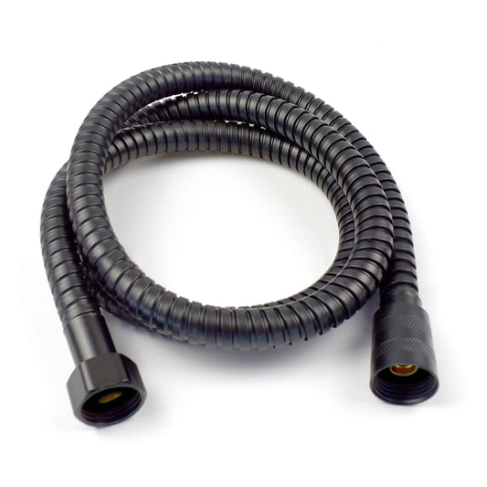 Xcel Home 1.2m Black Leakproof Shower Hose Flexible Stainless Steel Anti Kink Design with Solid Brass Connectors Universal Fit 1/2" BSP, Rust-Resistant 1.2 Metres