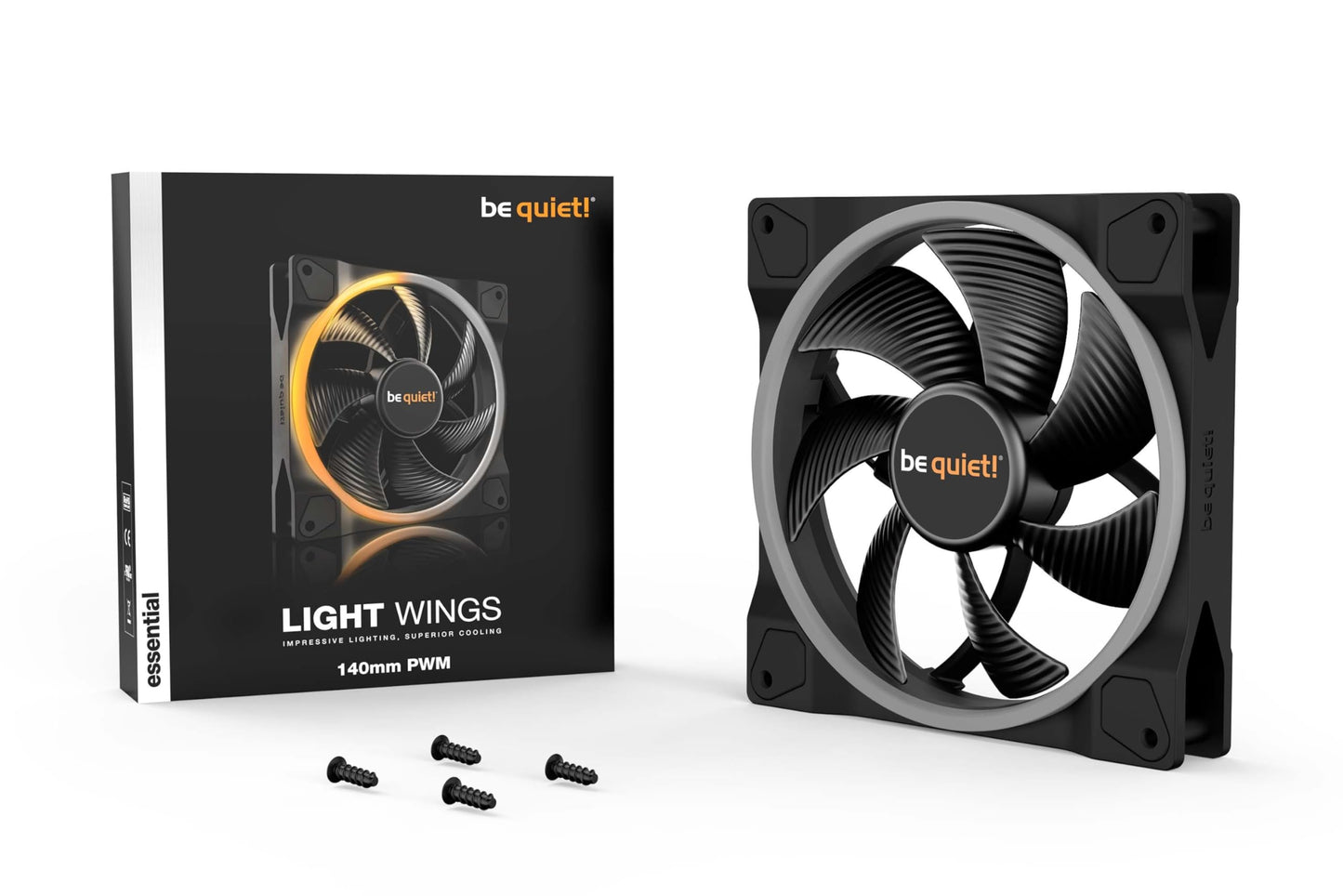 be quiet! Light Wings 140mm PWM fan ARGB LED quiet case fan 4-pin BL074