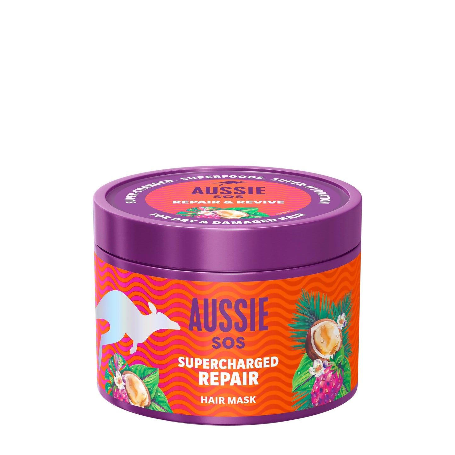 Aussie SOS Supercharged Repair Hair Mask 500ml for Dry and Damaged Hair. Helps Repair and Protect Against Damage Leaving Hair Soft, Smooth and Hydrated for 100 Hours. Vegan Formula