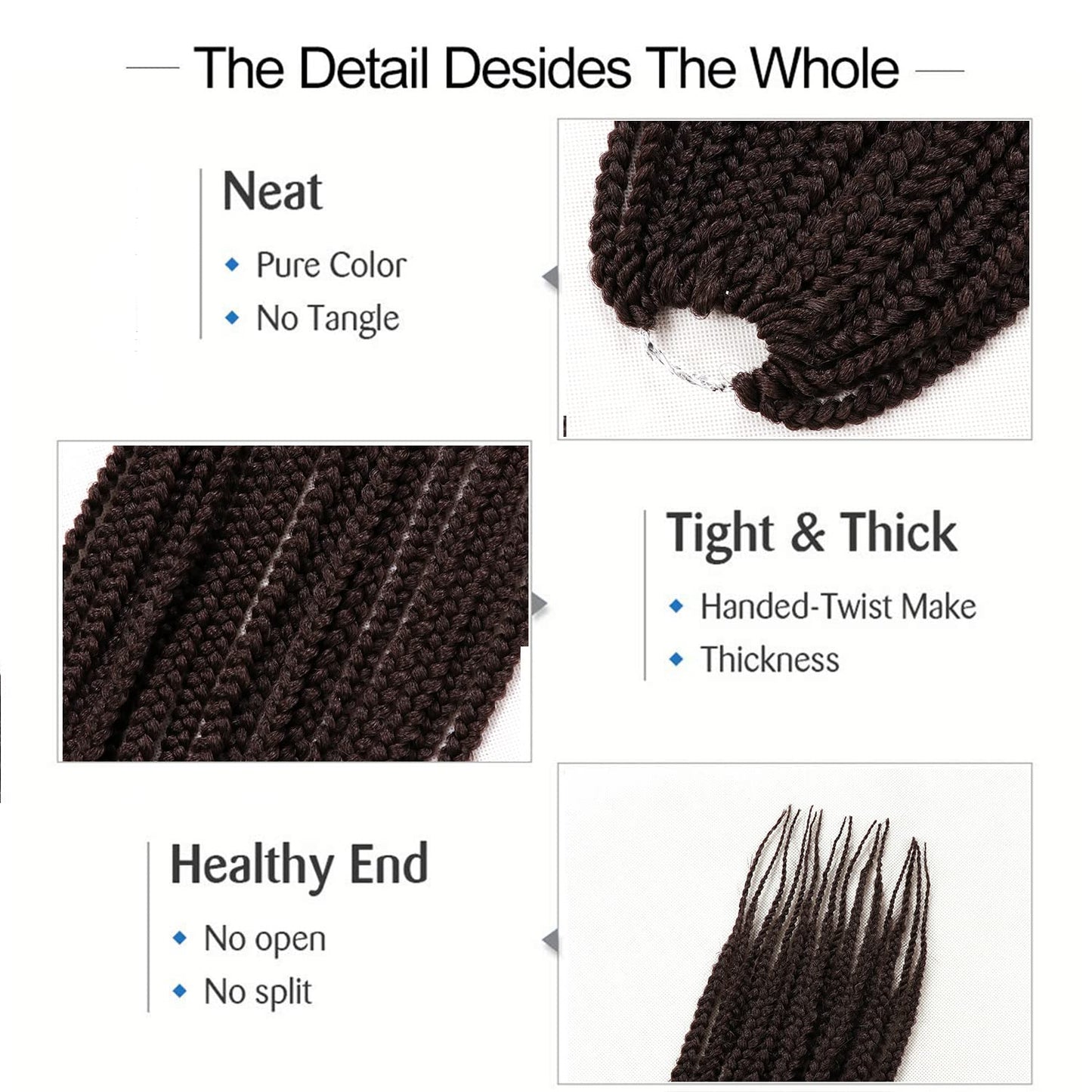 7Packs/Lot Box Braids Crochet Hair Extensions Pre looped Crochet Hair Crochet Braids Box Braid Crochet Hair Crochet Braids Hair for Black Women (18Inch(Pack of 7), #4) 18Inch(Pack of 7)