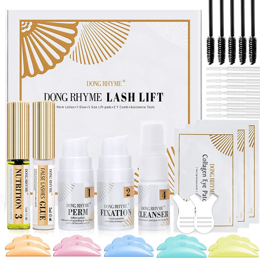 2025 Upgraded Lash Lift Kit, Eyelash Llifting Kit Eyelash Lamination Kit Lash Curling Perming Professional Lash Lift Extensions Suitable at Home and Salon Multicolor-glue